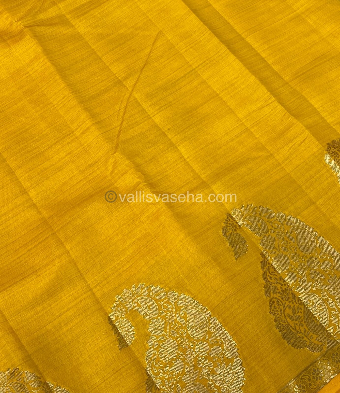 Semi Tussar Silk - Mango Yellow Shade - VVSTS002