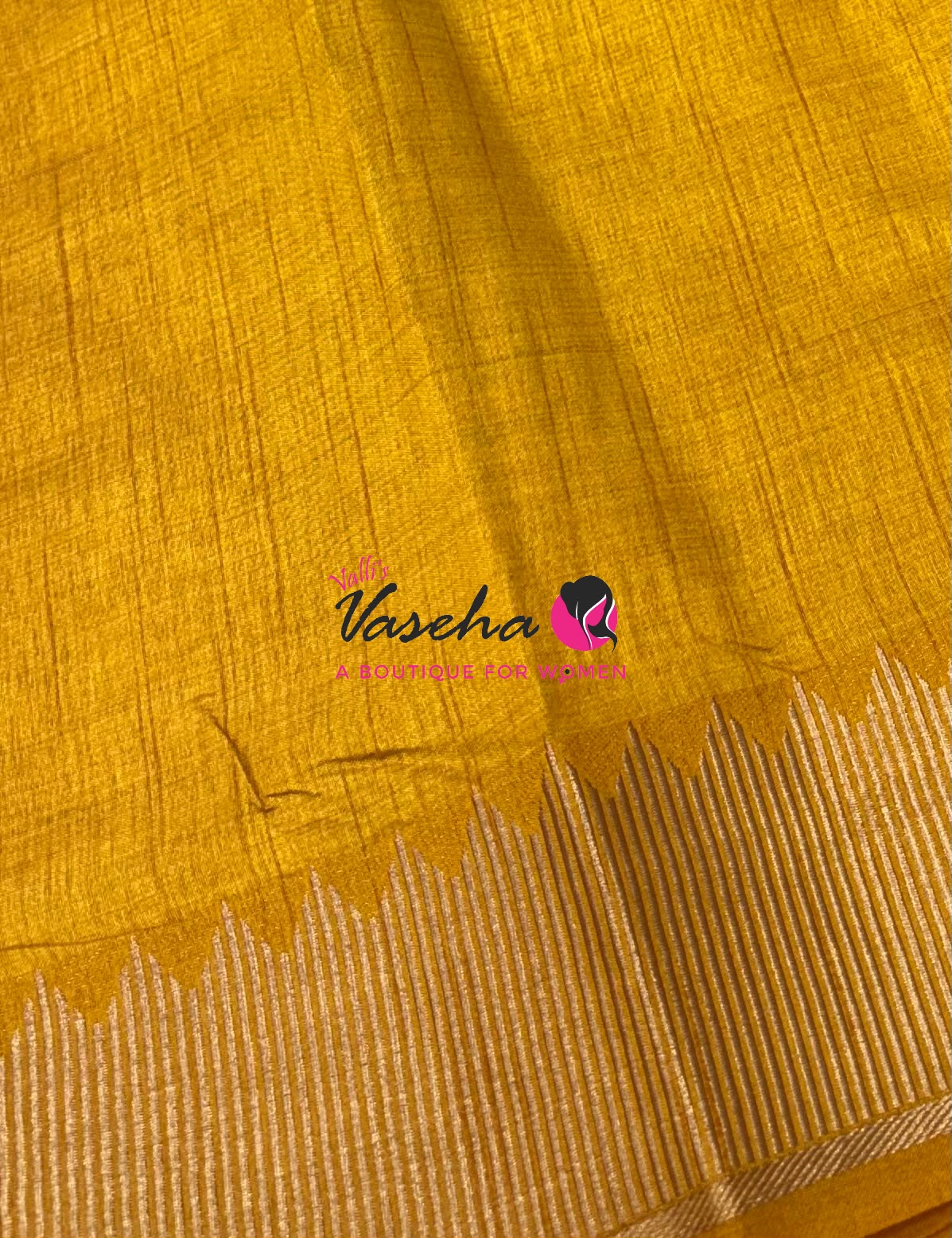 Semi Tussar Silk Saree | Yellow Shade |VVSTS051