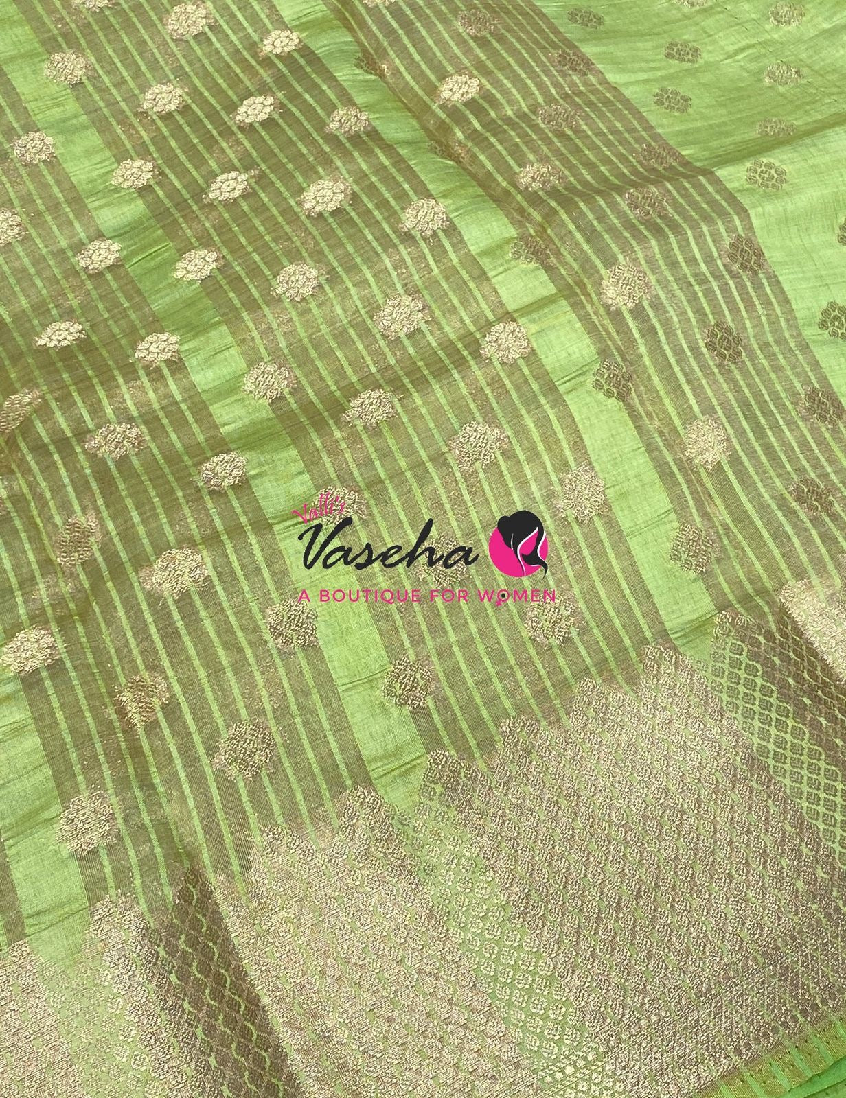 Semi Tussar Silk Saree | Pista Green Shade |VVSTS057