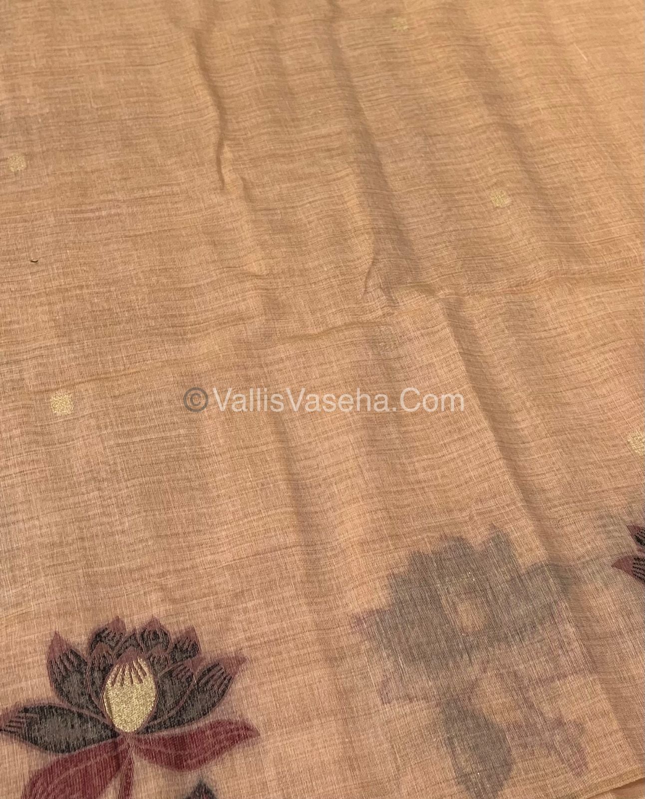 Muga Cotton Saree - Contrast Blouse - VVMCS001