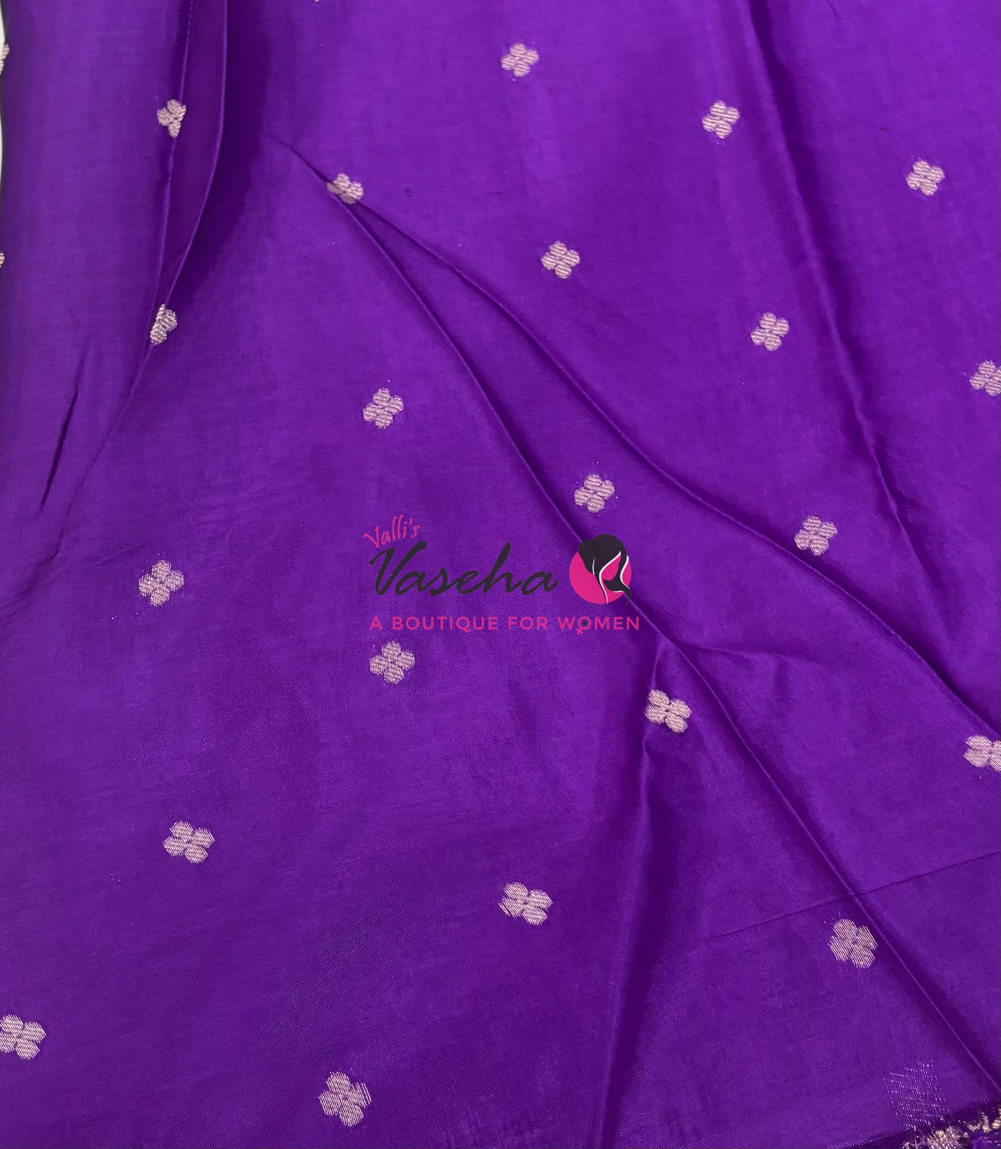 Semi Mysore Crepe Silk - Purple Shade - VVSMC004