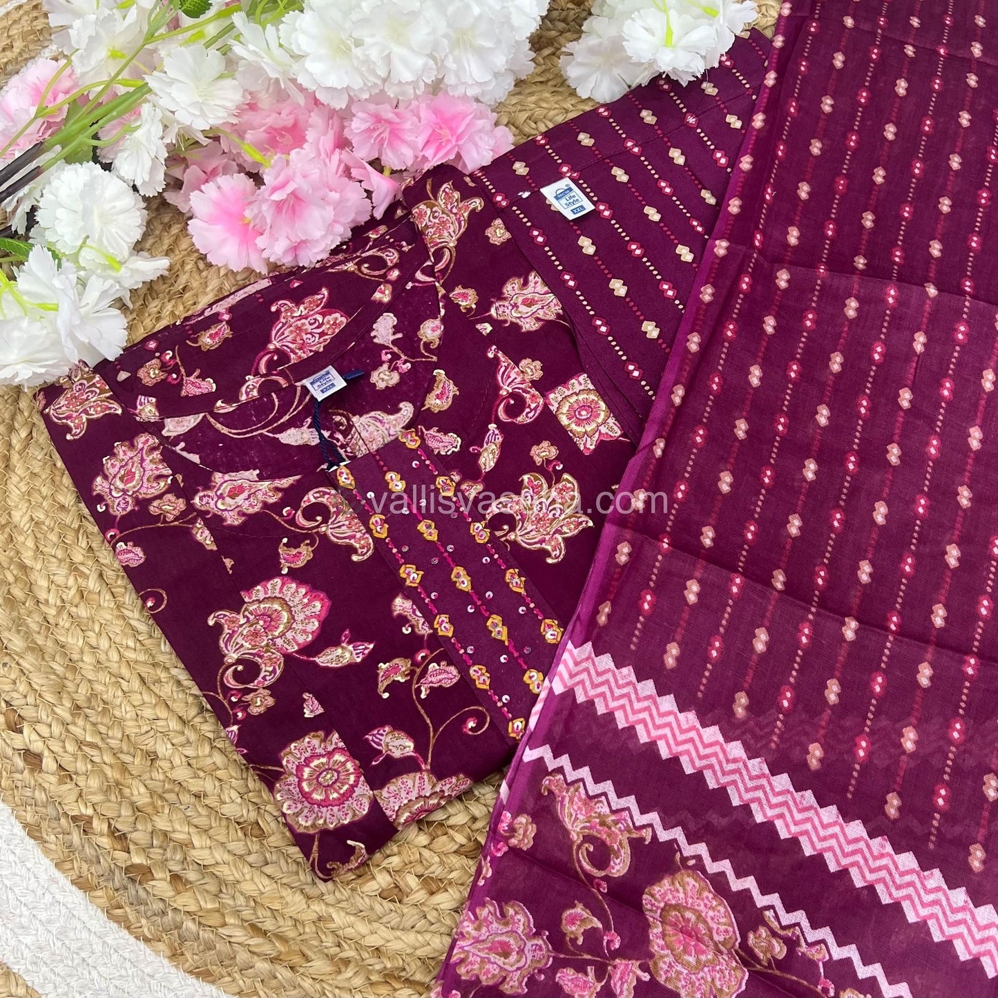 Ready Made - Anarkali - Salwar, Kameez & Duppatta(3pc)- Printed Cotton - VVAS004
