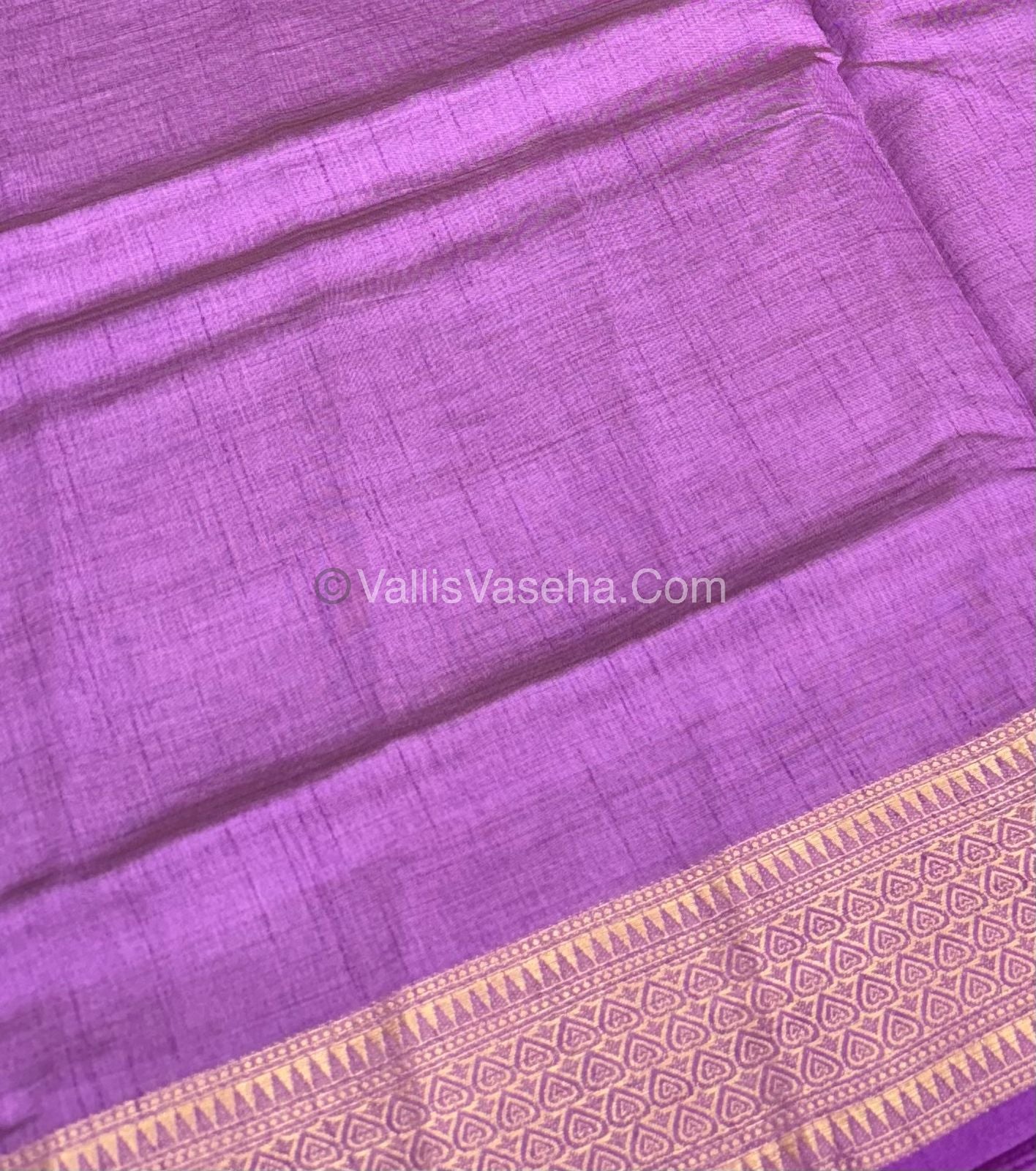 Semi Tussar Silk - Grand Pallu - Lilac / Light Lavendar Shade - VVSTS020
