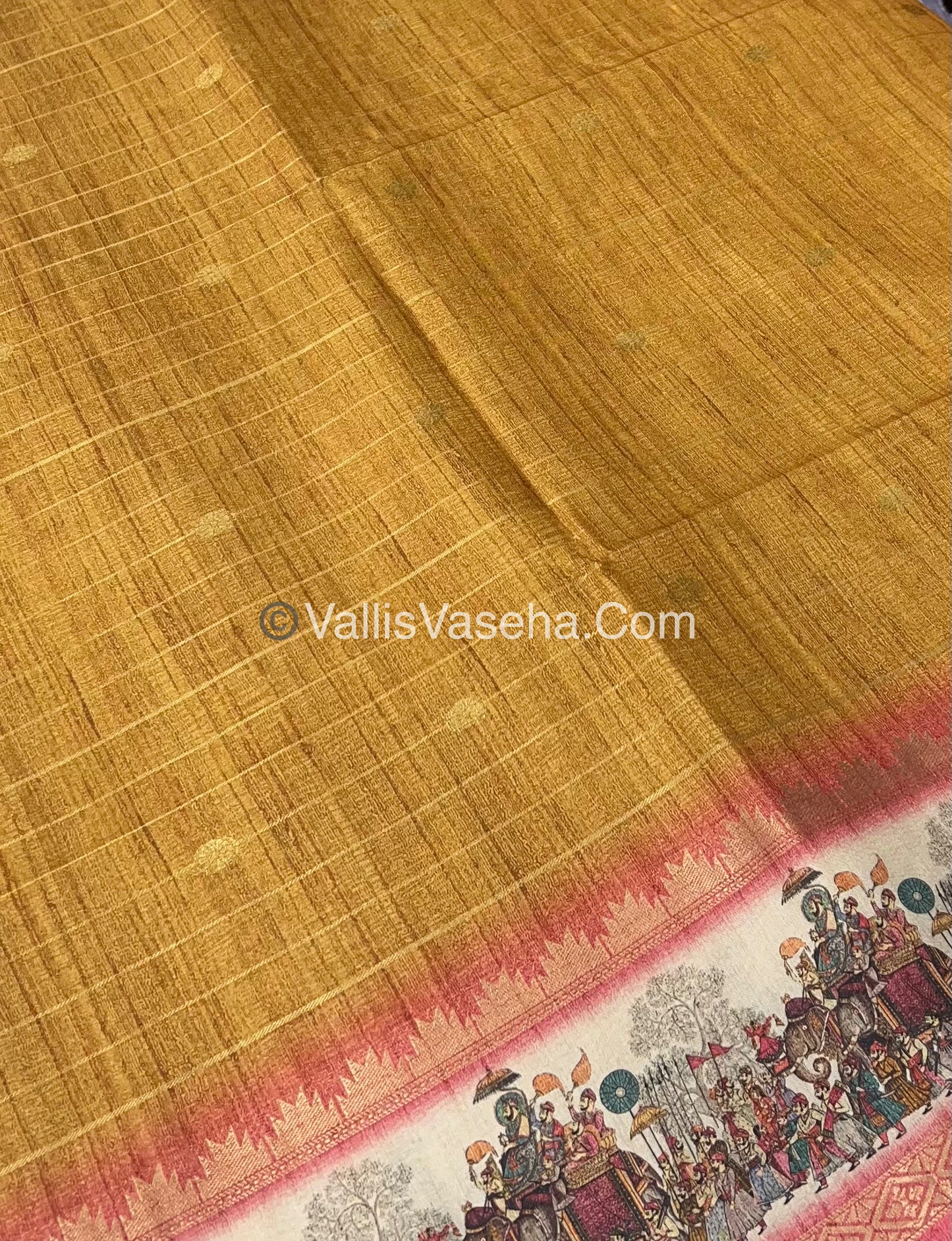Semi Chanderi Saree - checks pattern - VVSCS004