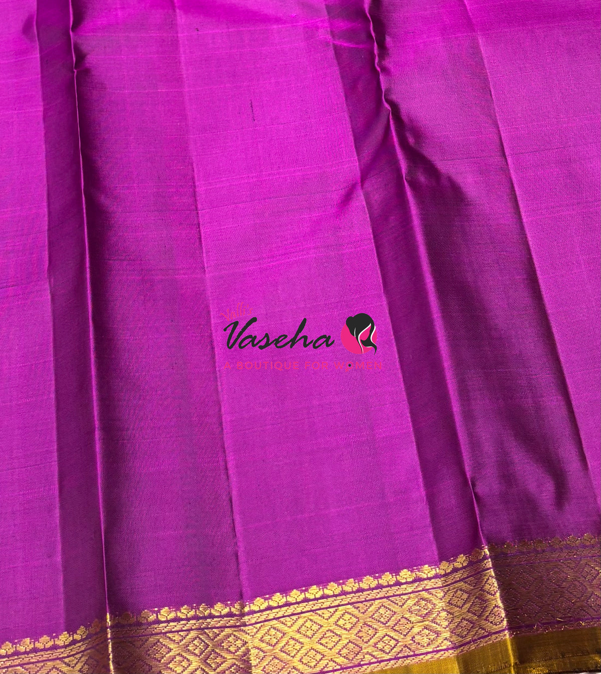 Pure Kanchipuram Silk Saree - Green with Purple - VVPS031