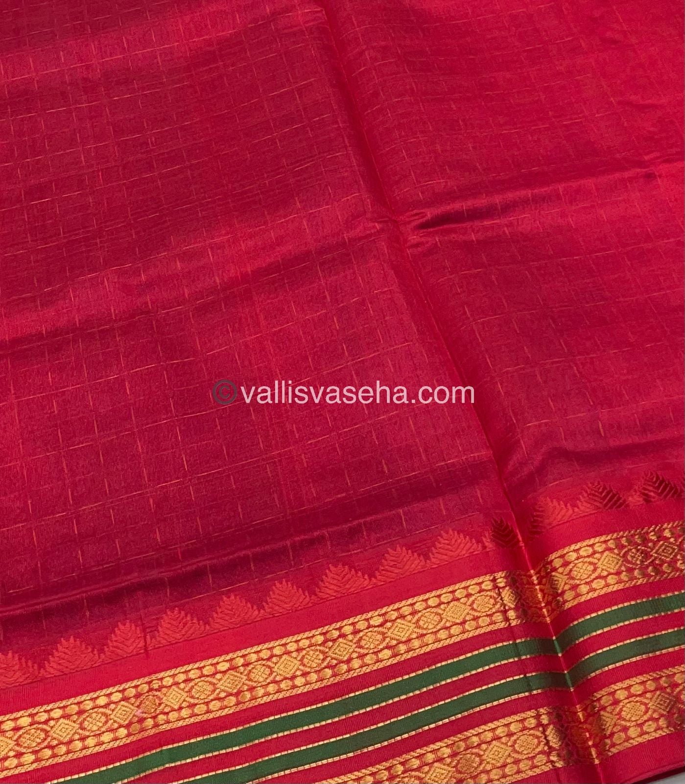 Korvai Silk Cotton - Purple Shade with Red - VVKSC012