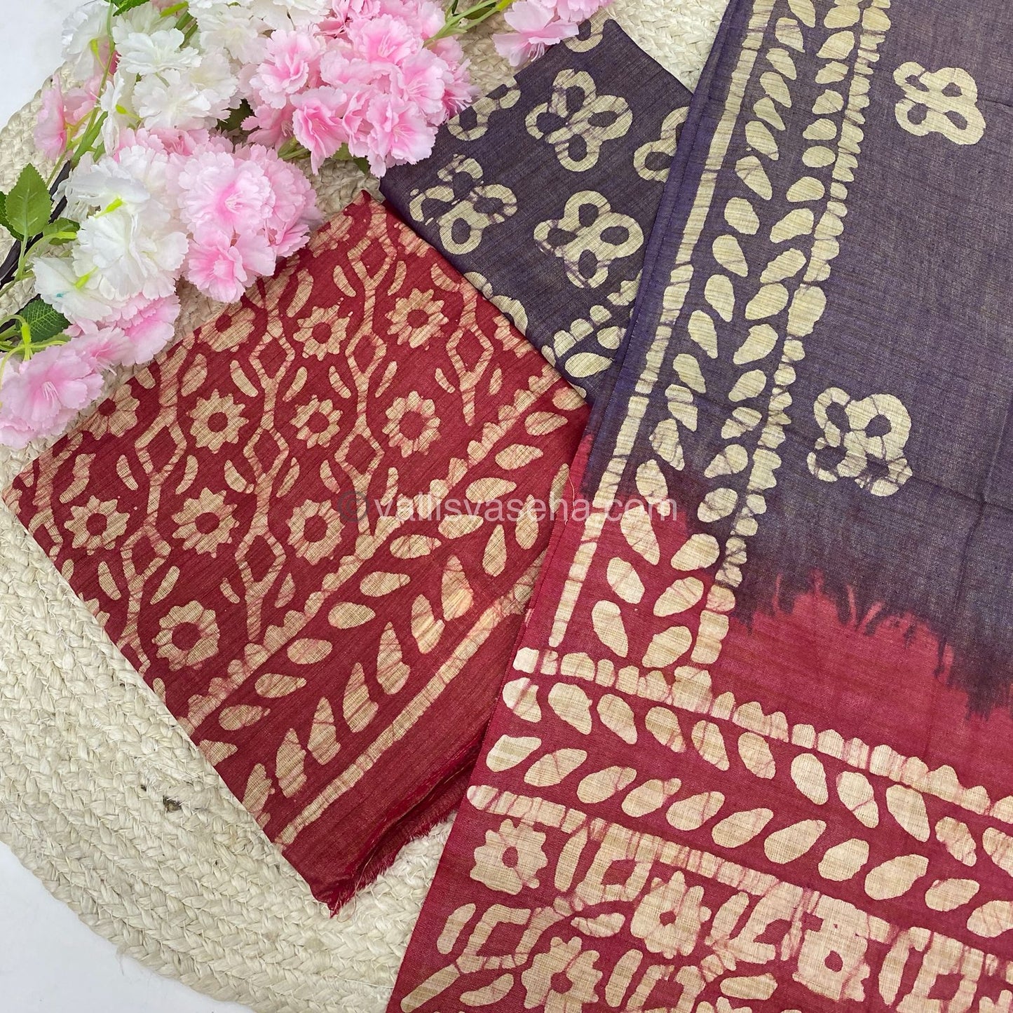 Unstitched Salwar Material- Baswada Batick Printed Silk - VVUSM005