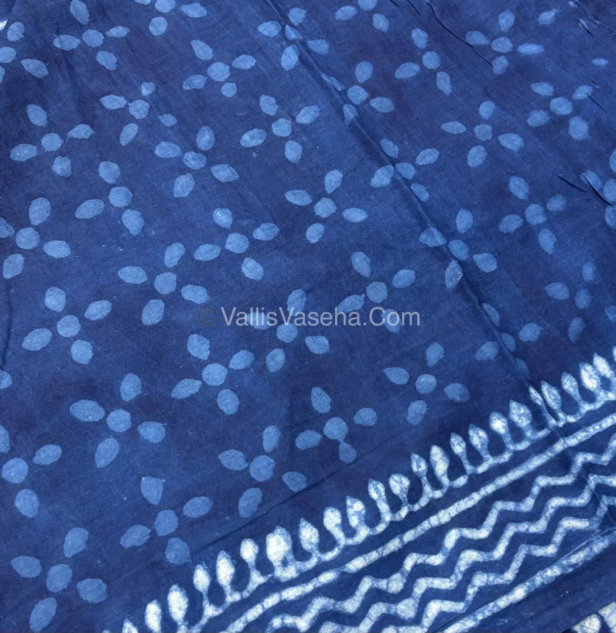 Pure Soft Mul Mul Cotton Sarees - Hand Block Prints - VVMMC006
