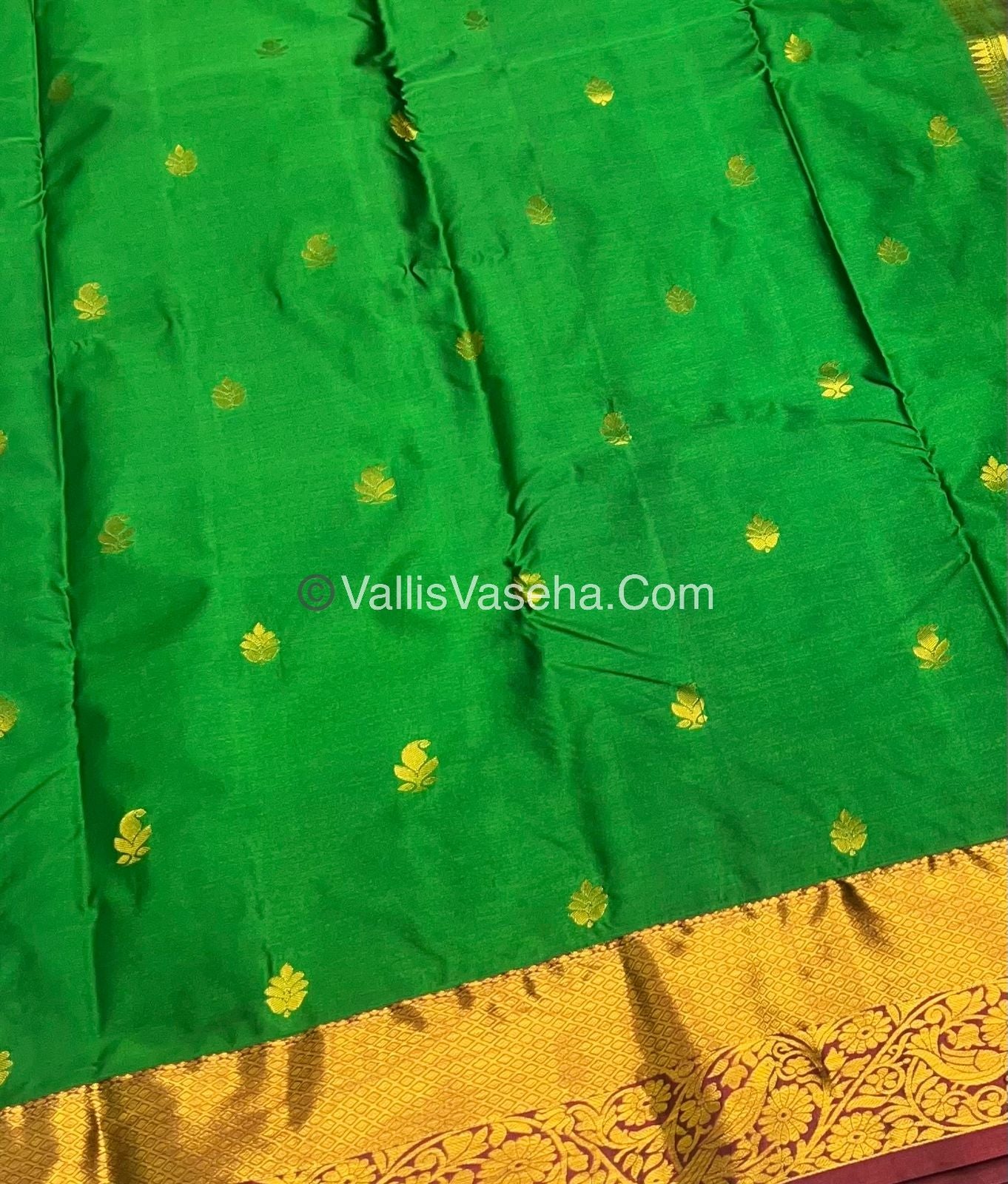 Semi Kanchipuram Silk - Green Shade - VVSKS002