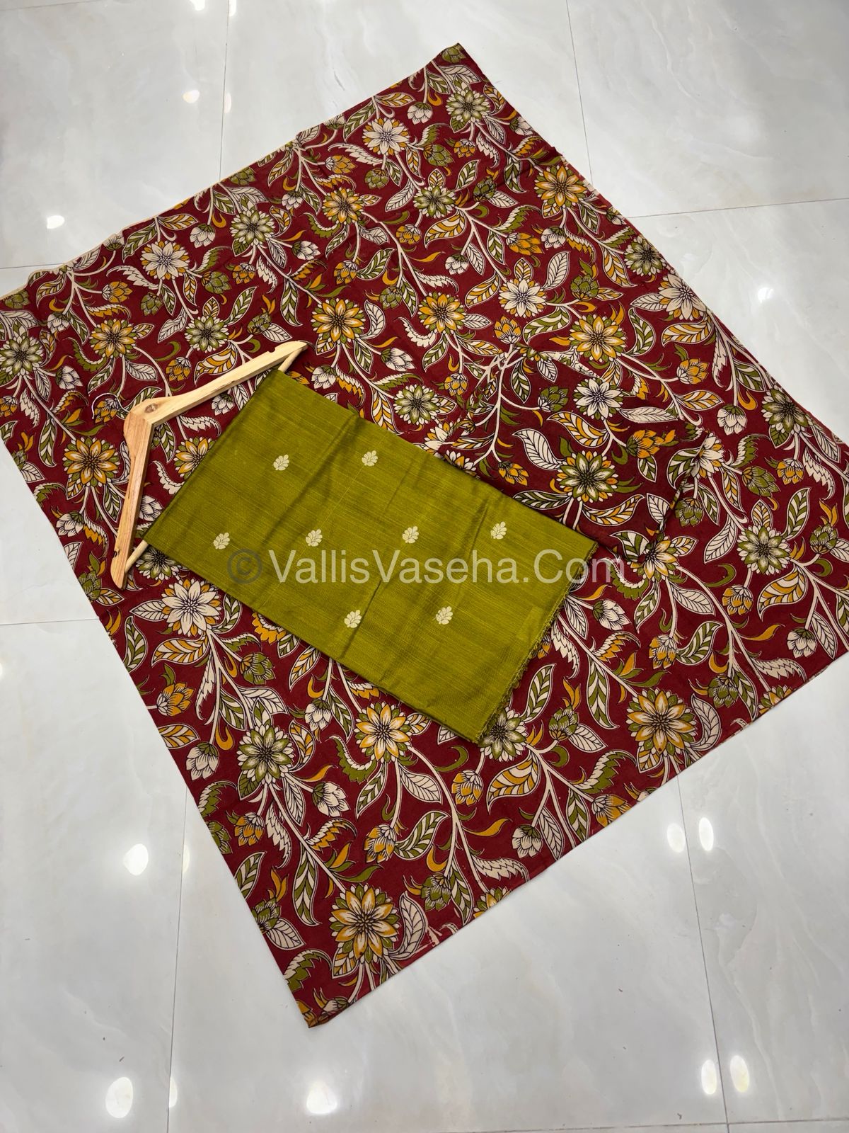 Unstitched Salwar Material -Raw Silk - Green Shade - VVUSM012