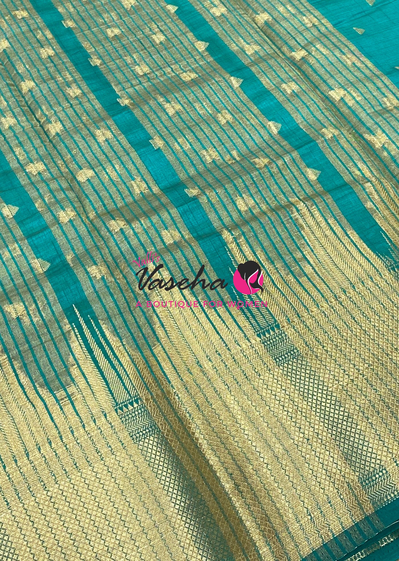 Semi Tussar Silk Saree | Blue Shade |VVSTS054