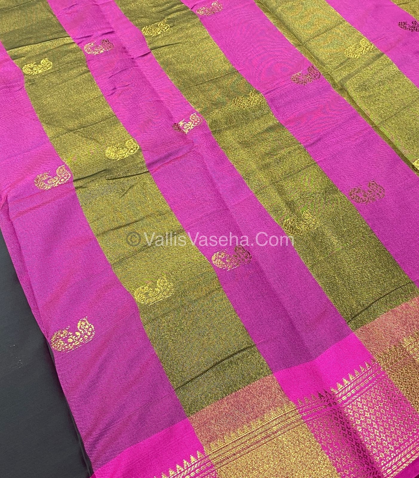 Semi Silk - Dual Green With Pink - VVSS001