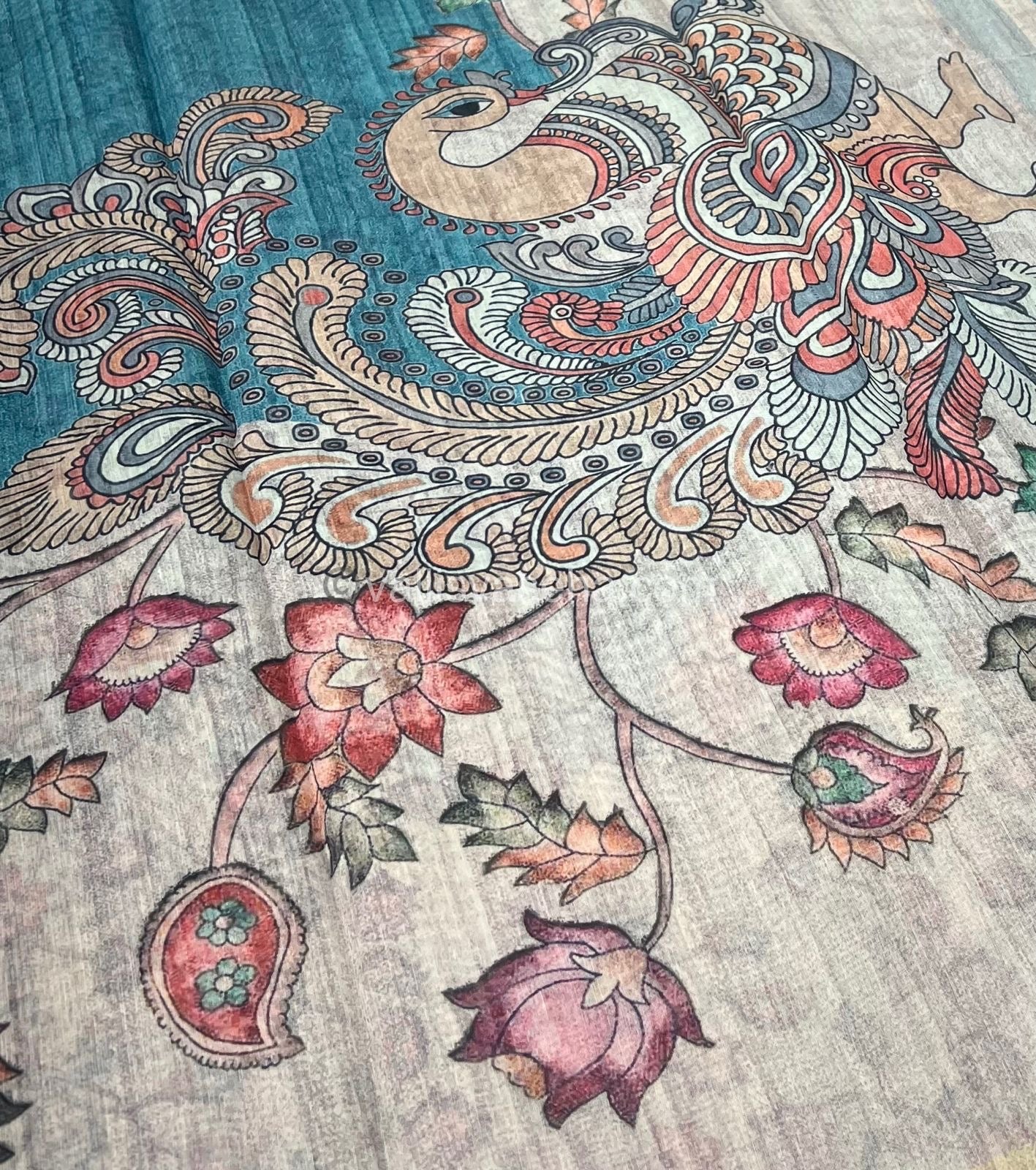 Semi Chanderi Saree - Digital Printed - VVSCD001