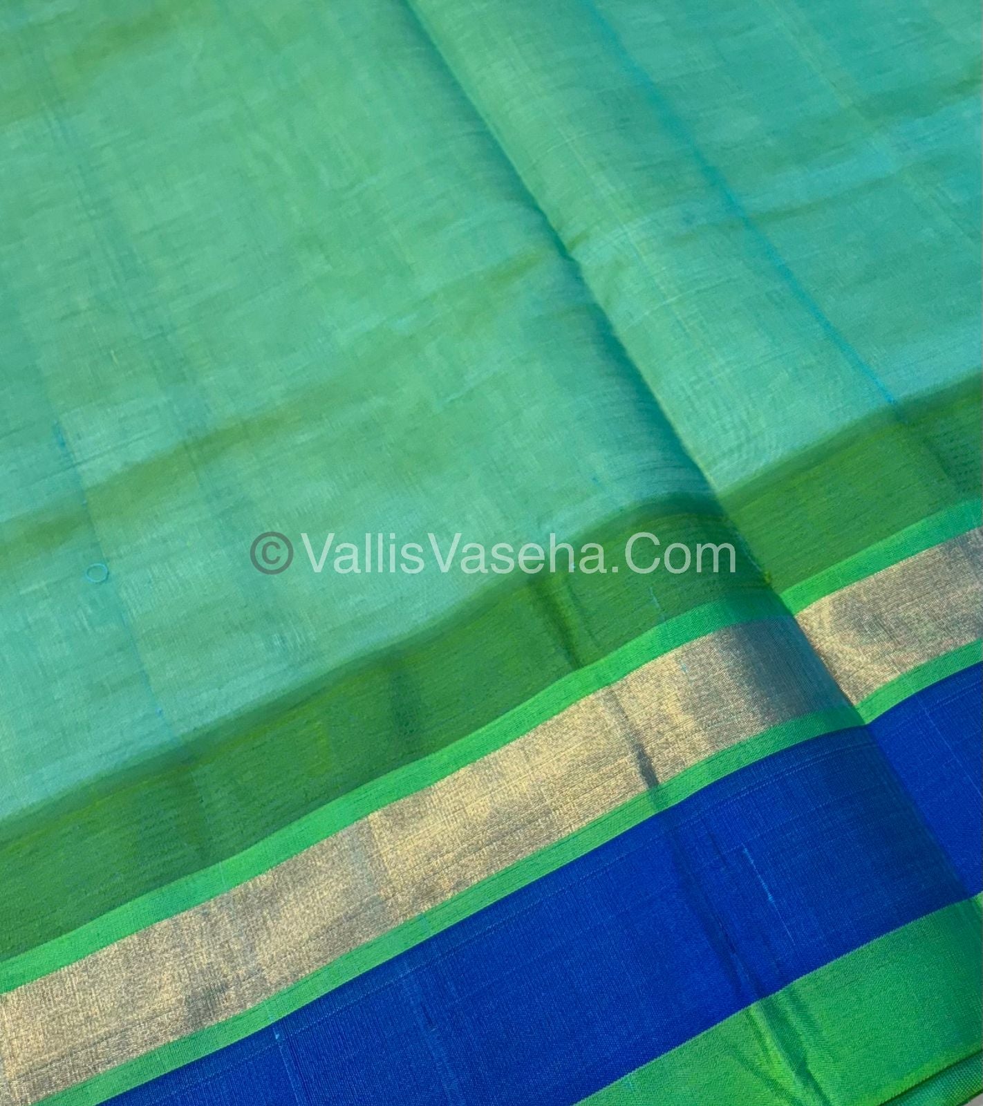 Pure Korvai Silk Cotton Saree - Temple border - VVKSC001