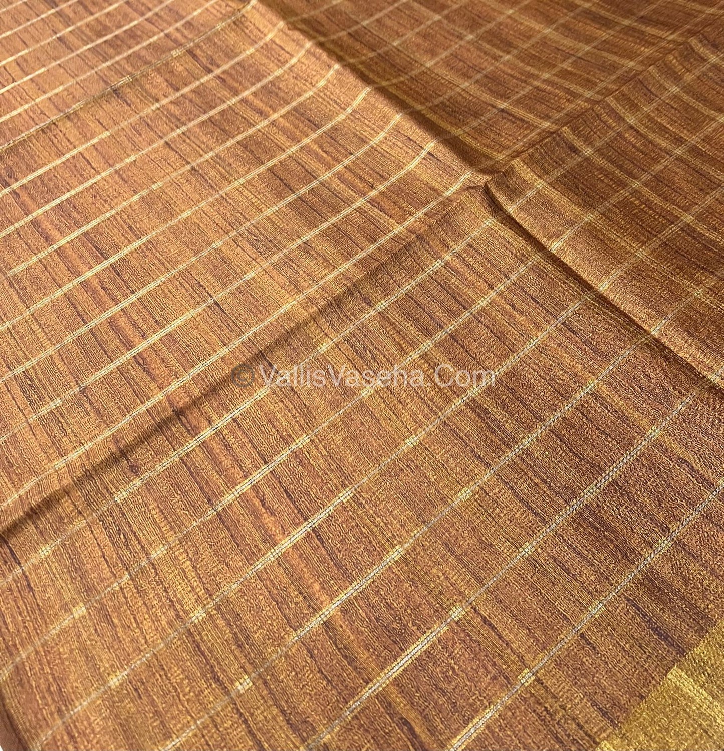Semi Chanderi Saree - checks pattern - VVSCS004