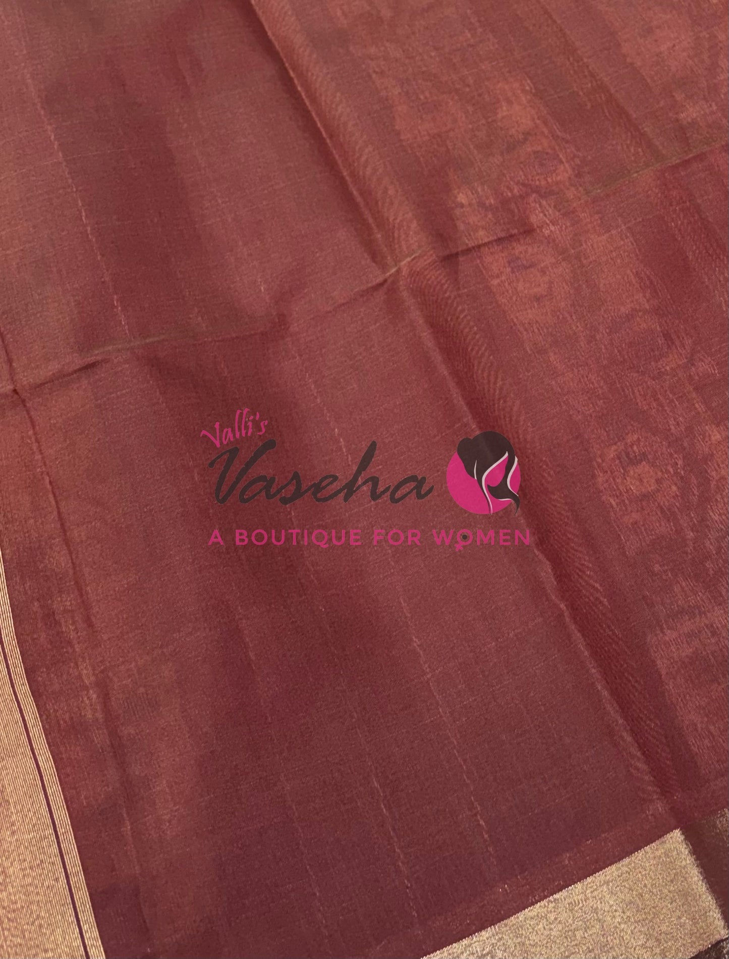 Semi Raw Silk - Cream With Maroon Shade - VVRS009
