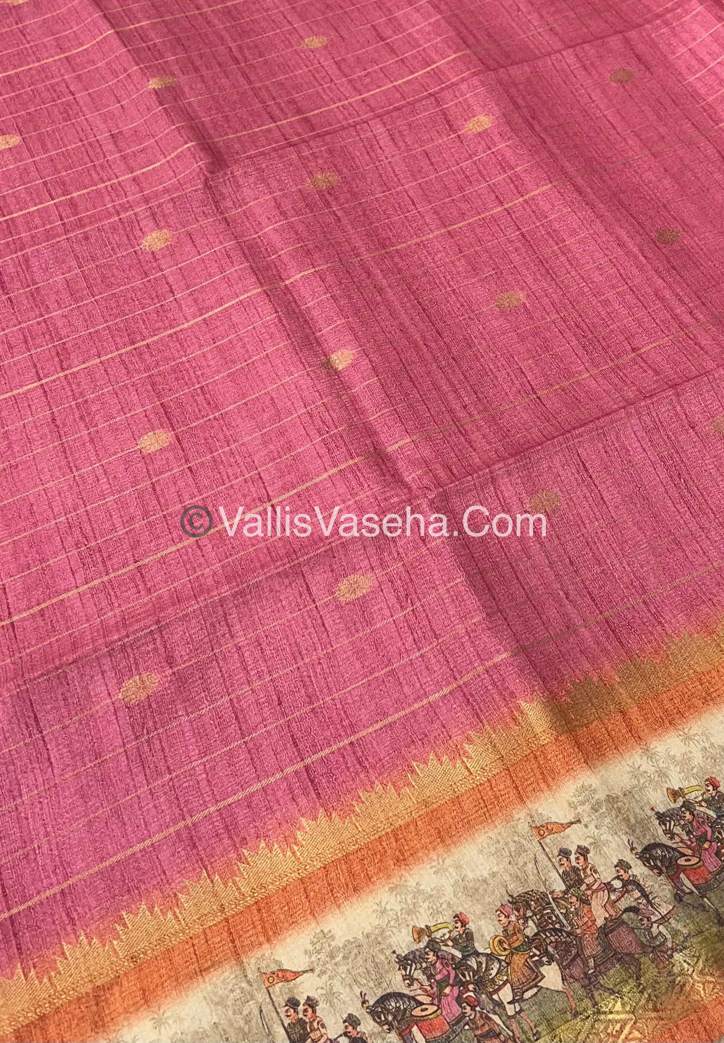 Semi Chanderi Saree - checks pattern - VVSCS004