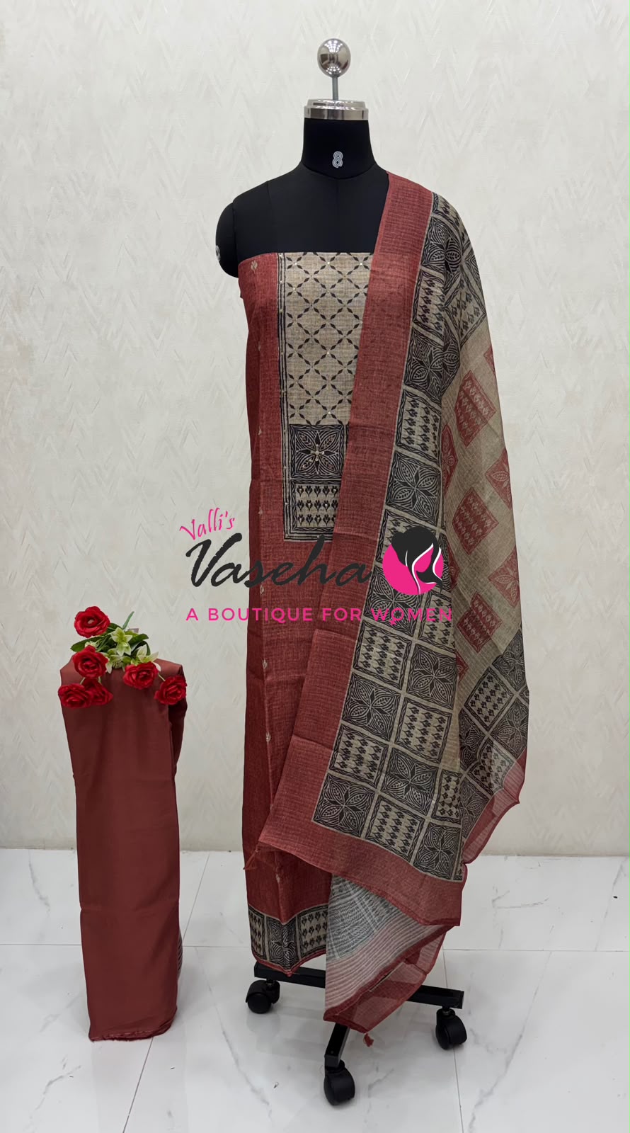 Unstitched Jute Material | Onion, Pink Shade | VVUSM080