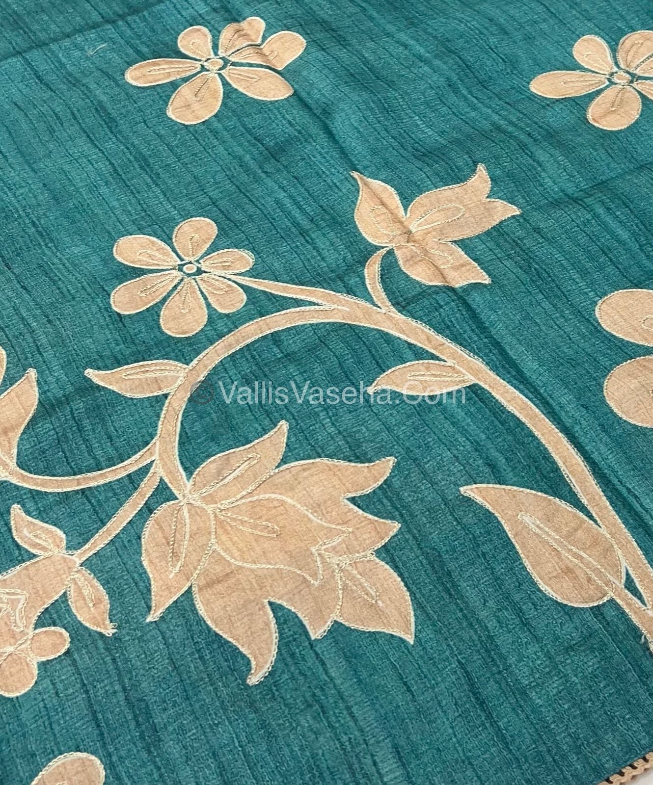 Semi Raw Silk with embroidery work - VVSRS001