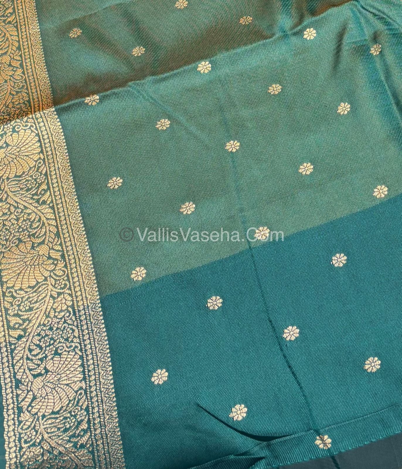 Semi Soft Silk -Olive Green With Green Shade -VVSSS030 - 2