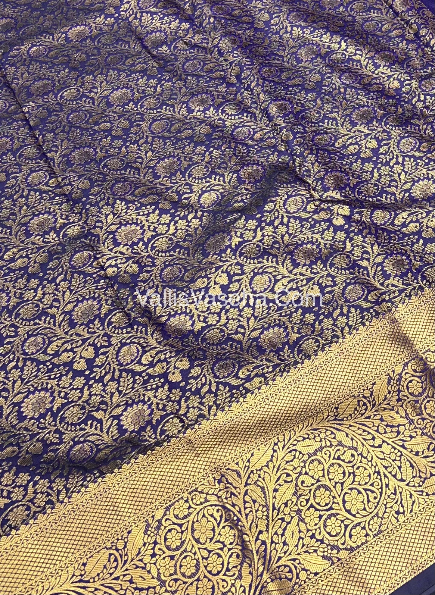 Semi Kanchipuram Silk - Blue shade - Semi Bridal - VVSKS002