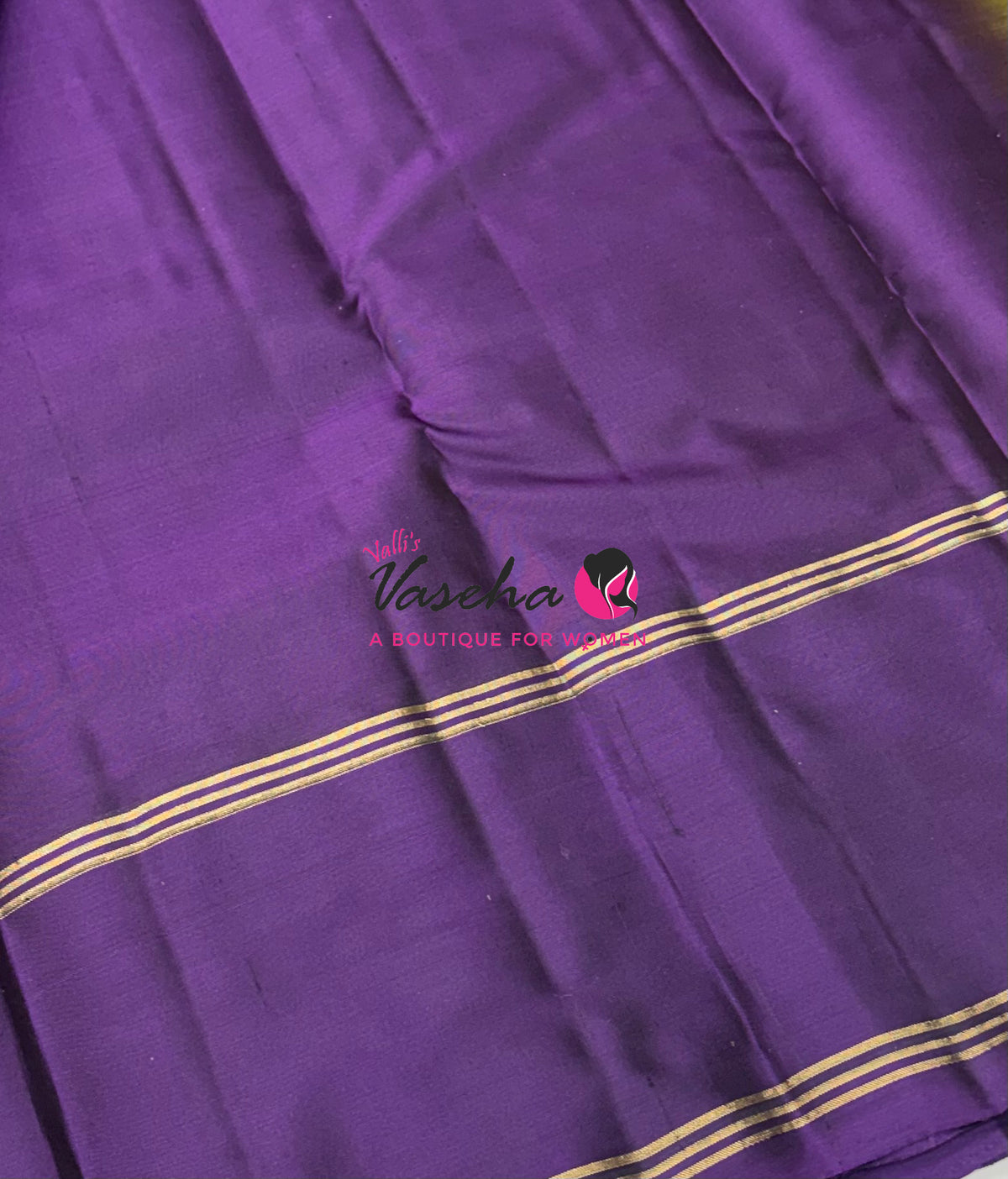 Half Mix - Pure Soft Silk Saree - Long Retta Petta Border with Butta - VVPSS105