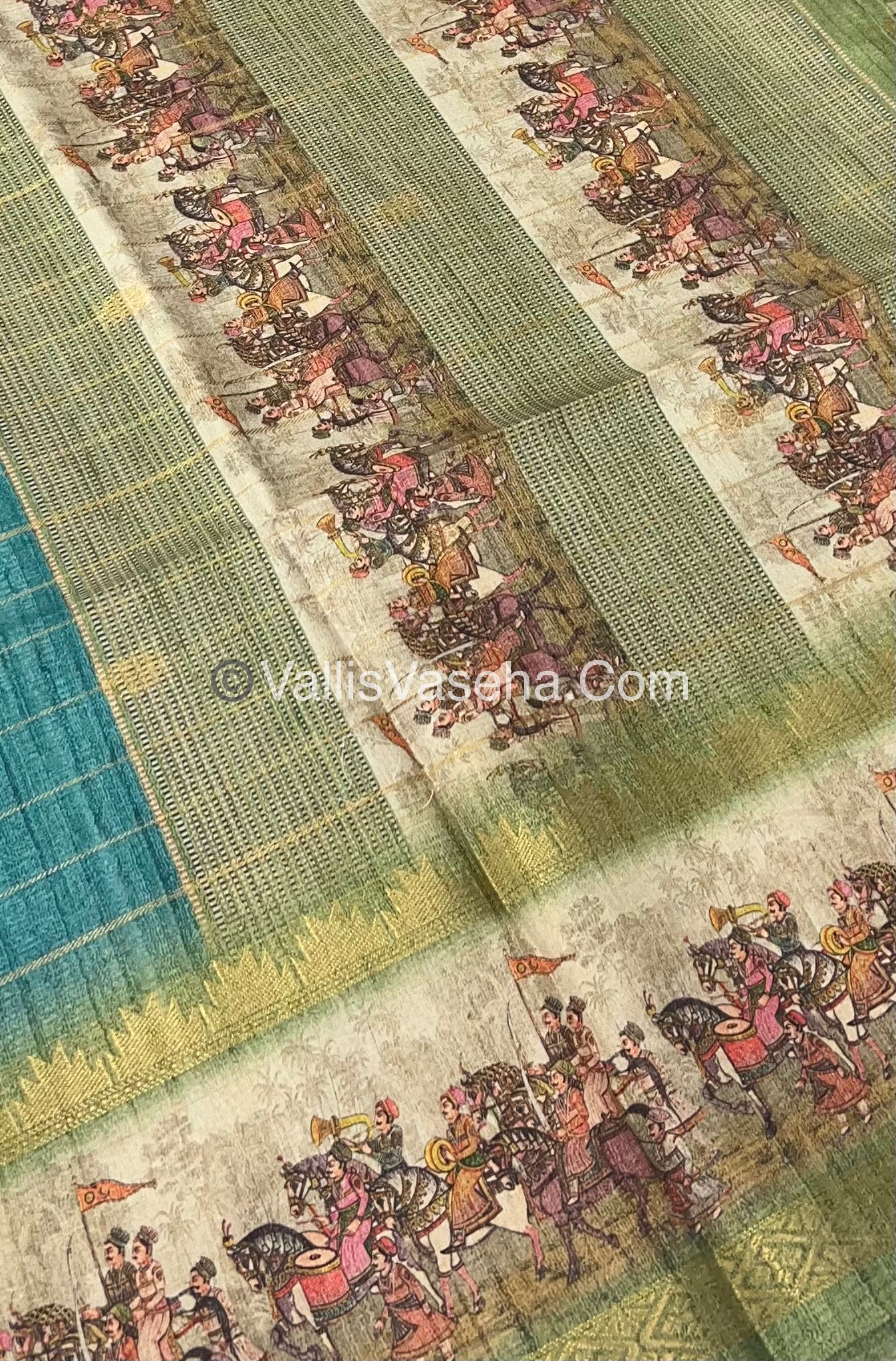 Semi Chanderi Saree - checks pattern - VVSCS004