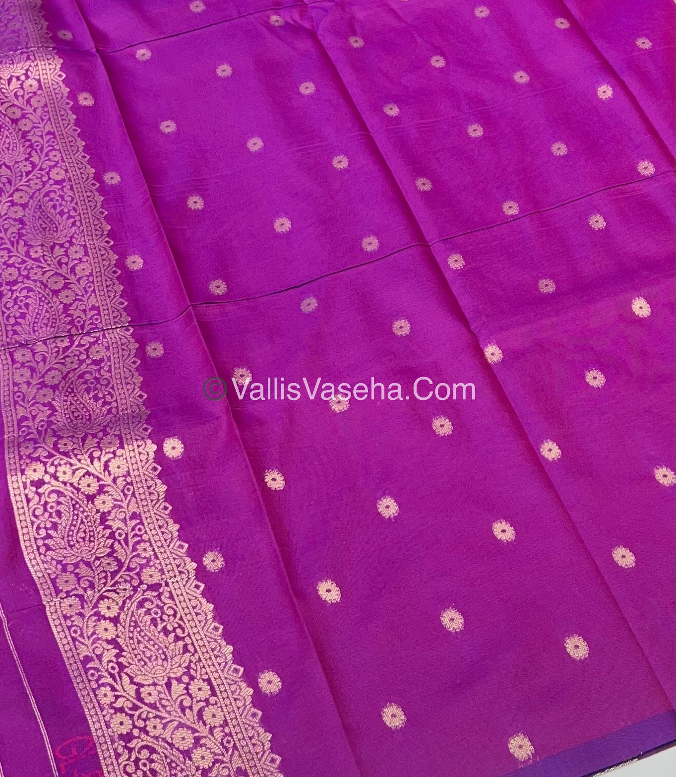 Semi Soft Silk - Elephant Butta Border - Purplish Pink Shade -VVSSS011