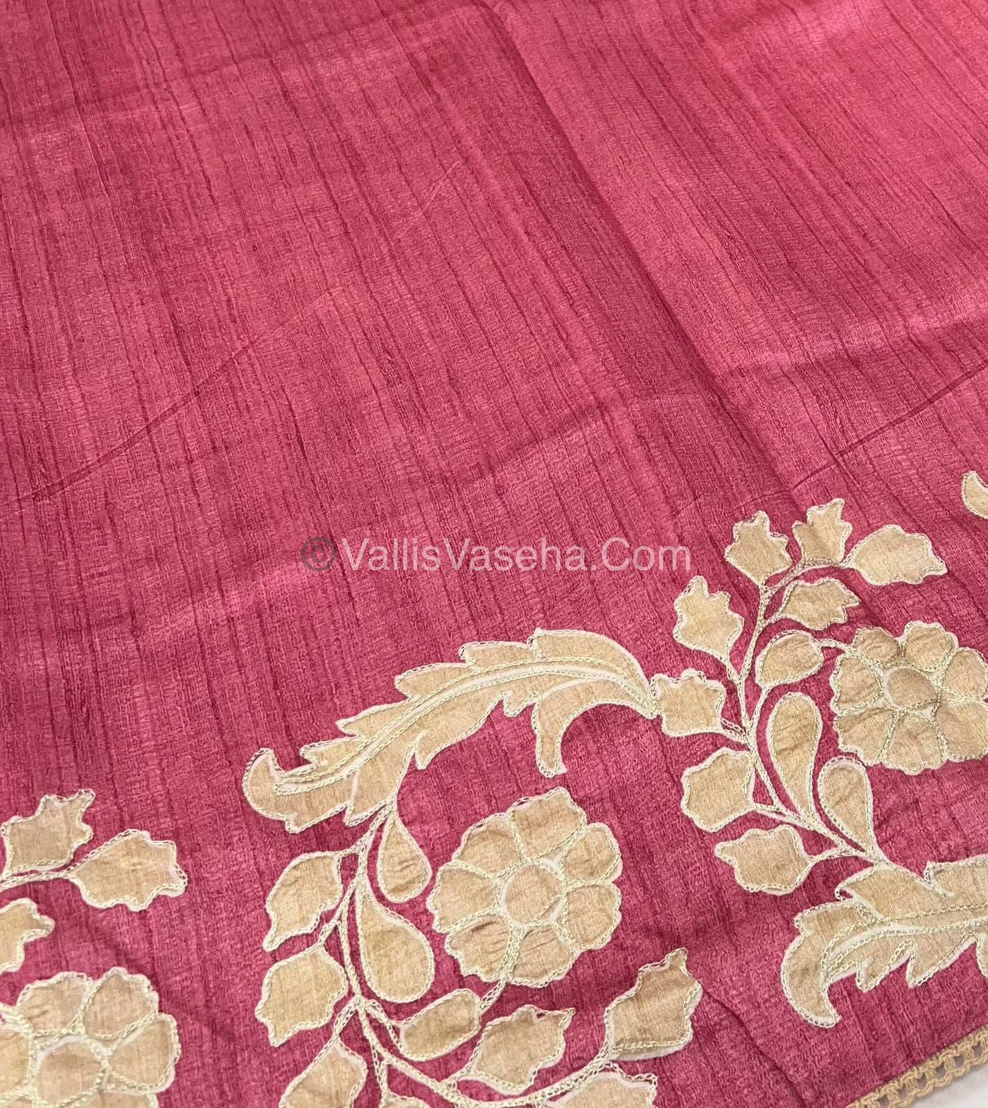 Semi Raw Silk with embroidery work - VVSRS001