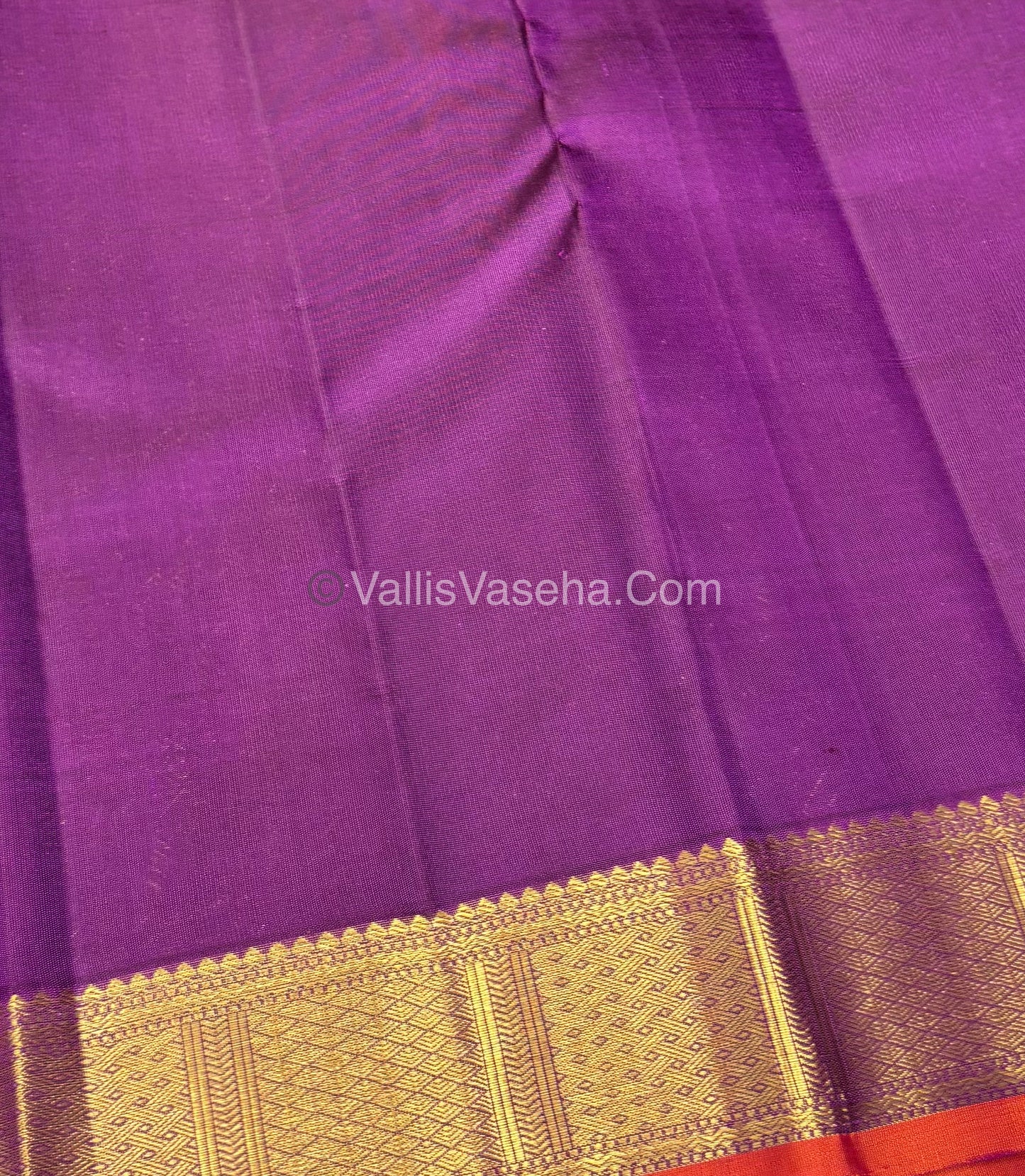 Pure Kanchipuram Silk Saree - Purple Shade - VVPS027