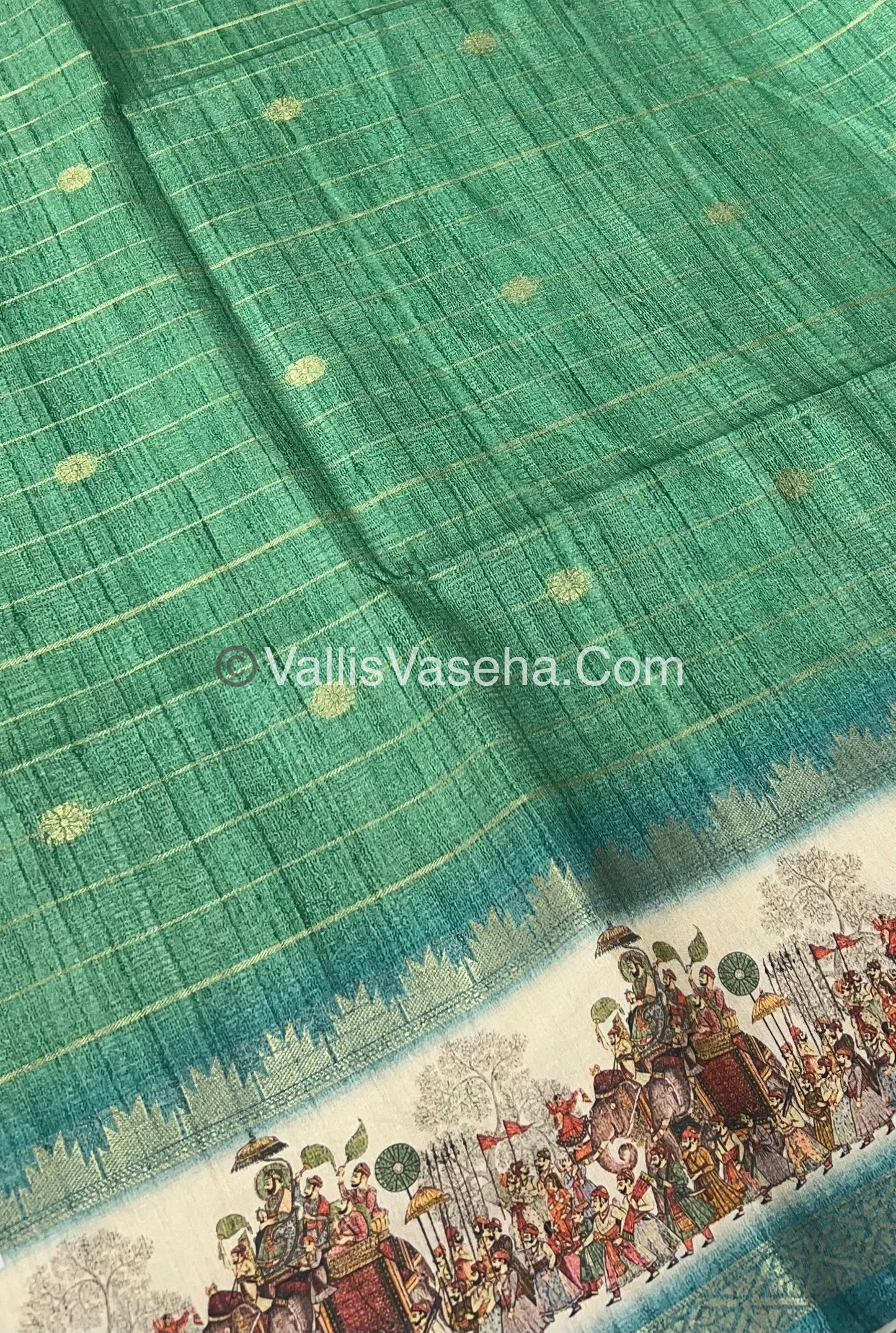 Semi Chanderi Saree - checks pattern - VVSCS004