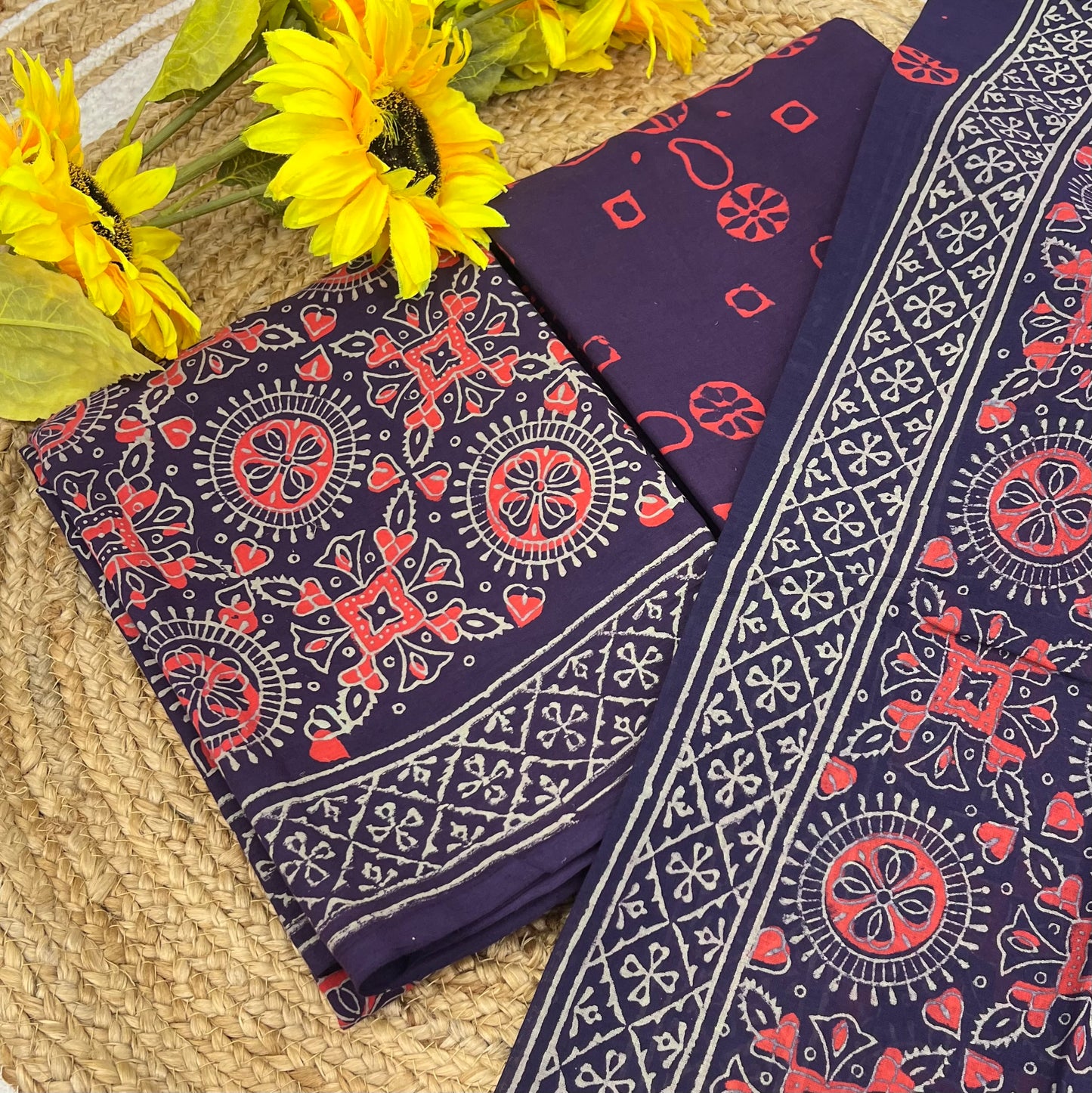 Pure Mul Mul Cotton - Bagru/ Dabu Print - VVUSM002