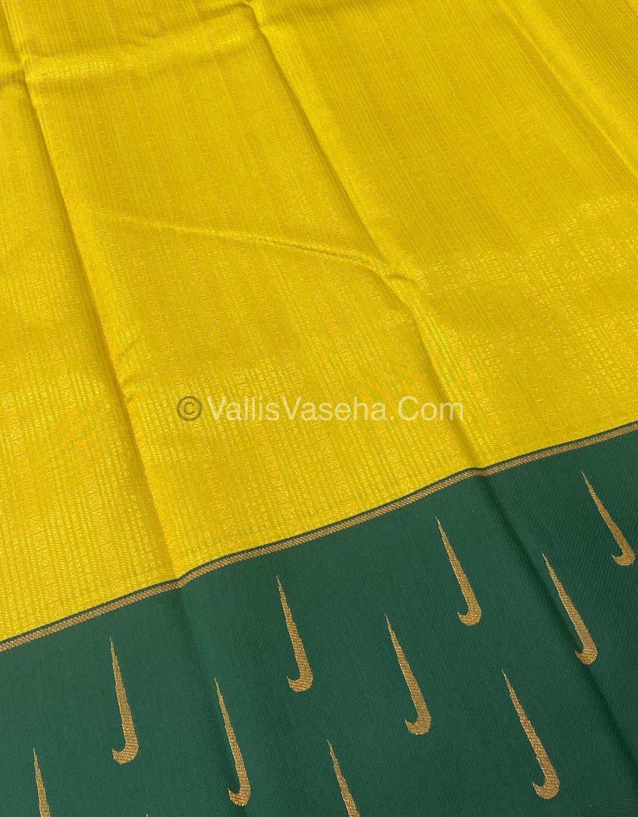 Kanchi Semi Silk - Yellow with Green VVKSS001