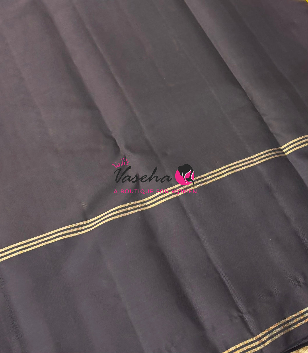 Half Mix - Pure Soft Silk Saree - Vairavoosi Pattern - Long Retta Petta Border with Butta - VVPSS107