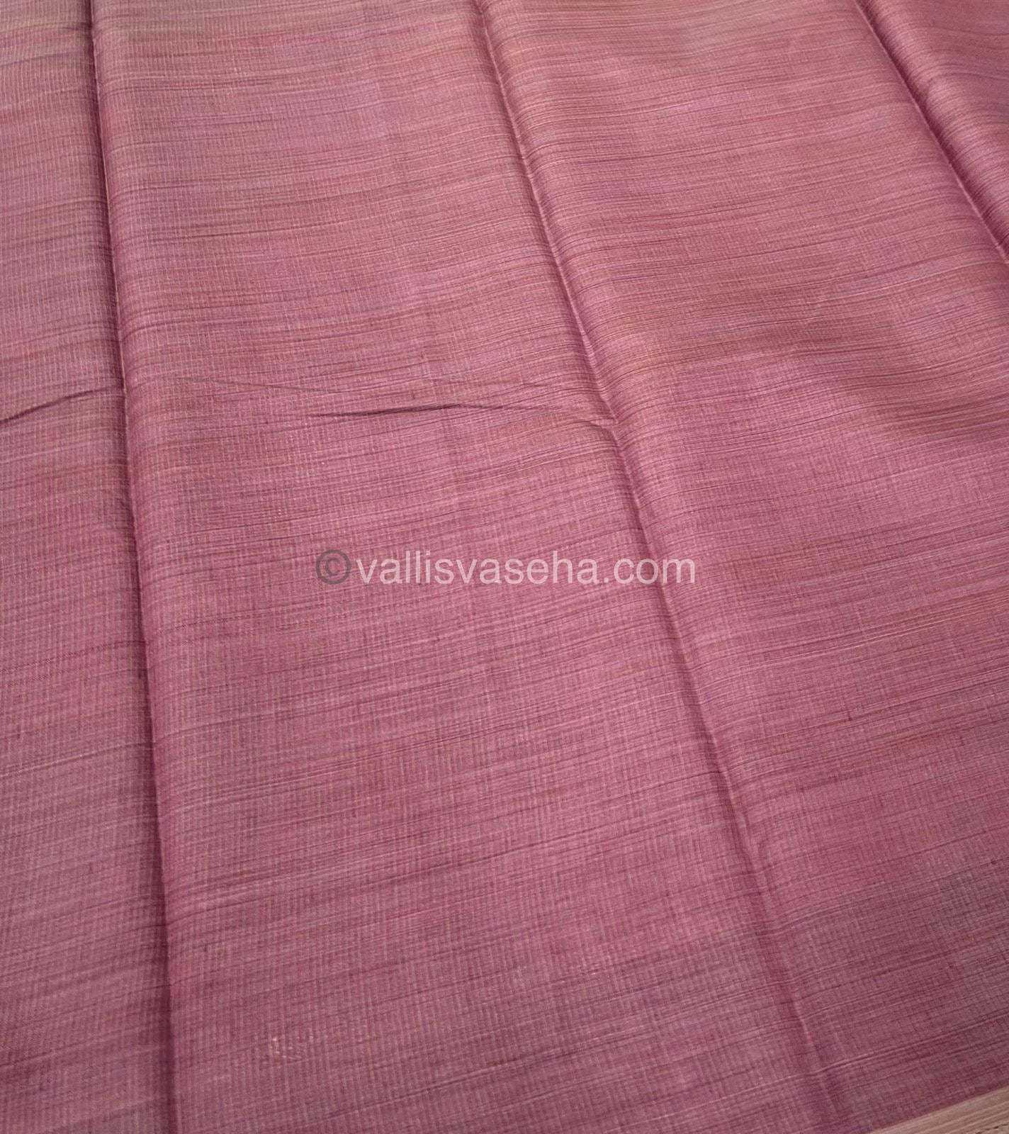 Semi Tussar Silk Saree - Purplish Wine shade - VVSTS009