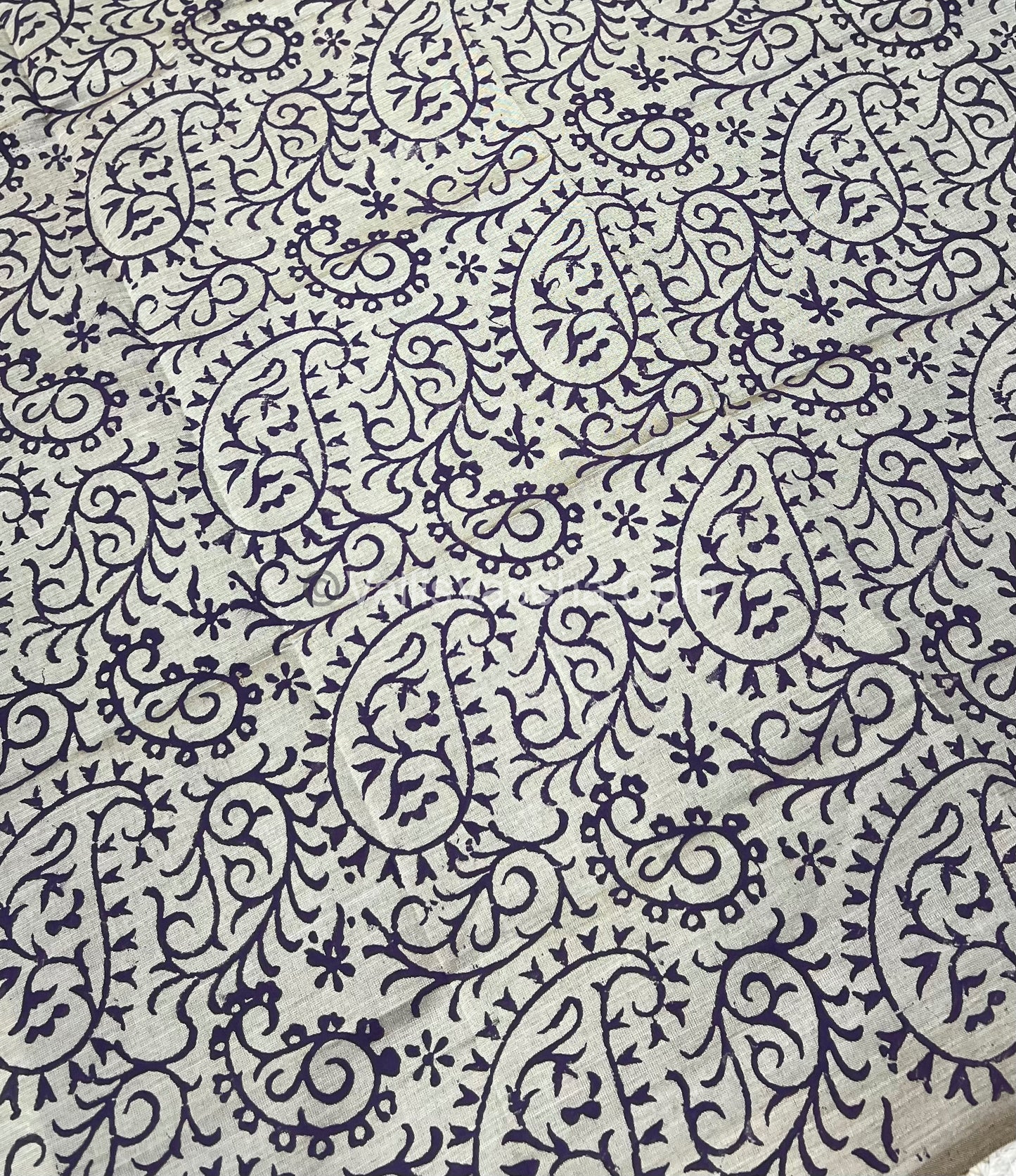 South Mixed Cotton - Mirror Work Embroidery - Purple With Grey - VVPCM002