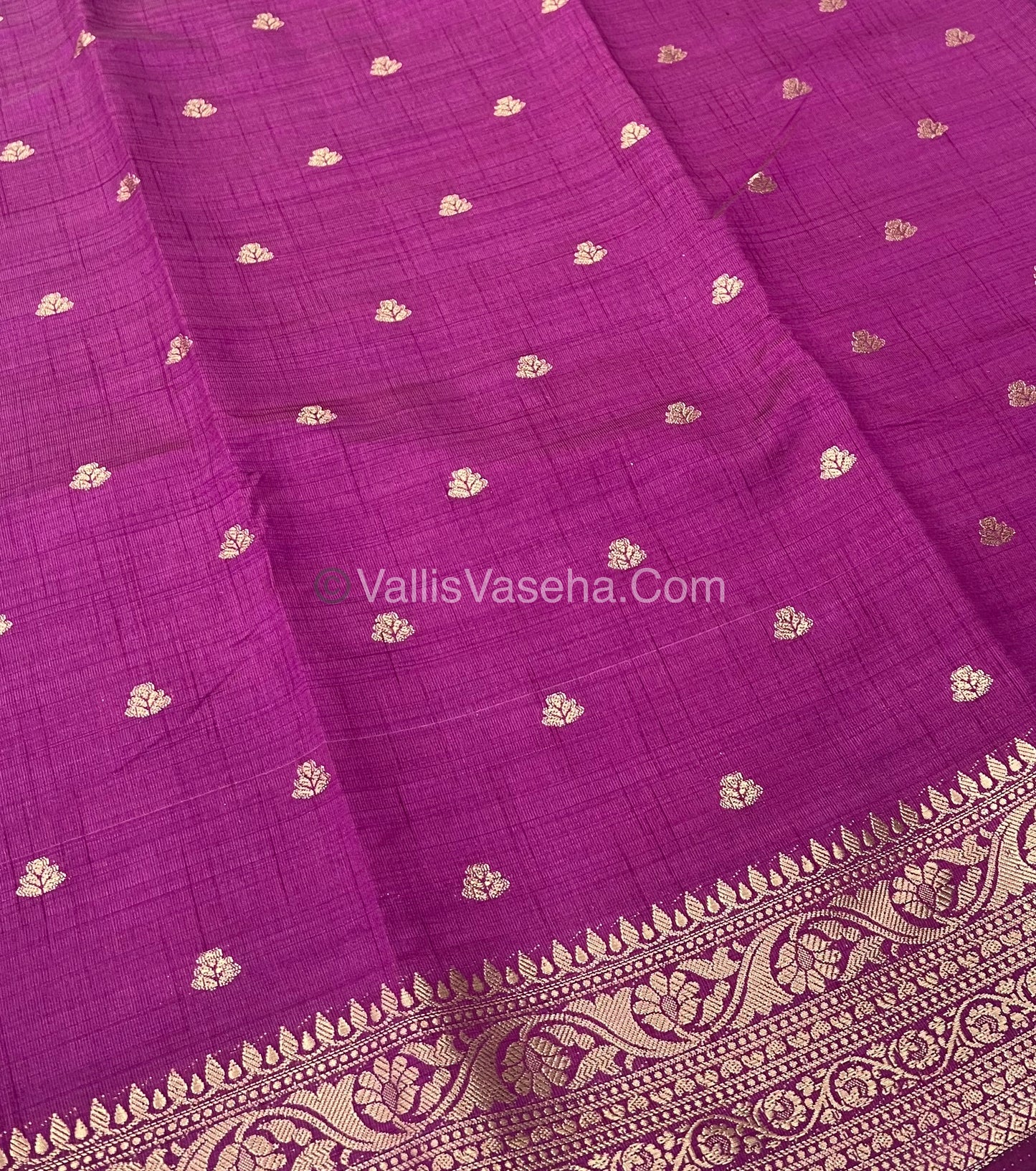 Semi Tussar Silk Saree - Purplish wine Shade - VVSTS008