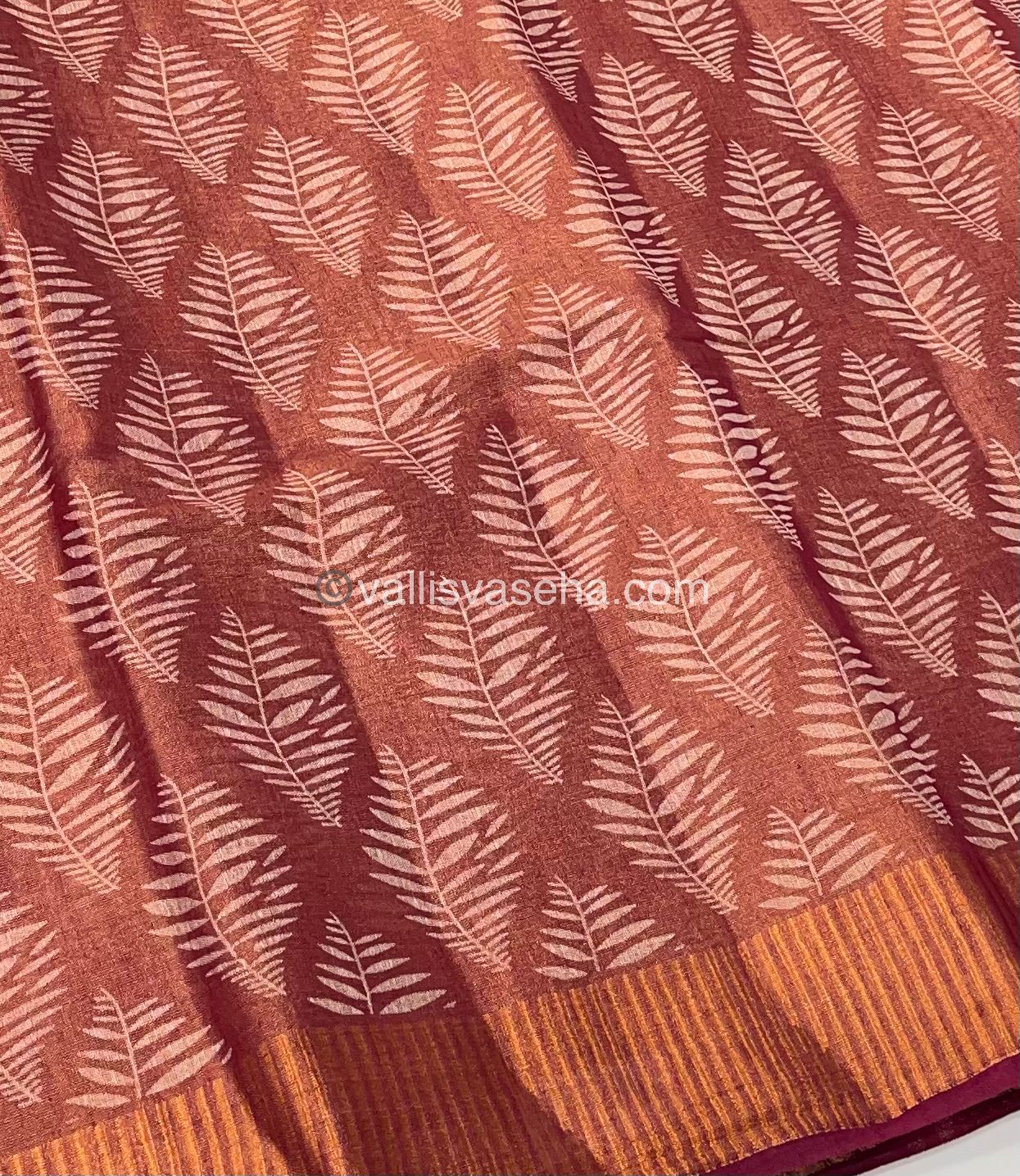 Semi Tussar Silk - Maroon Shade - VVSTS001