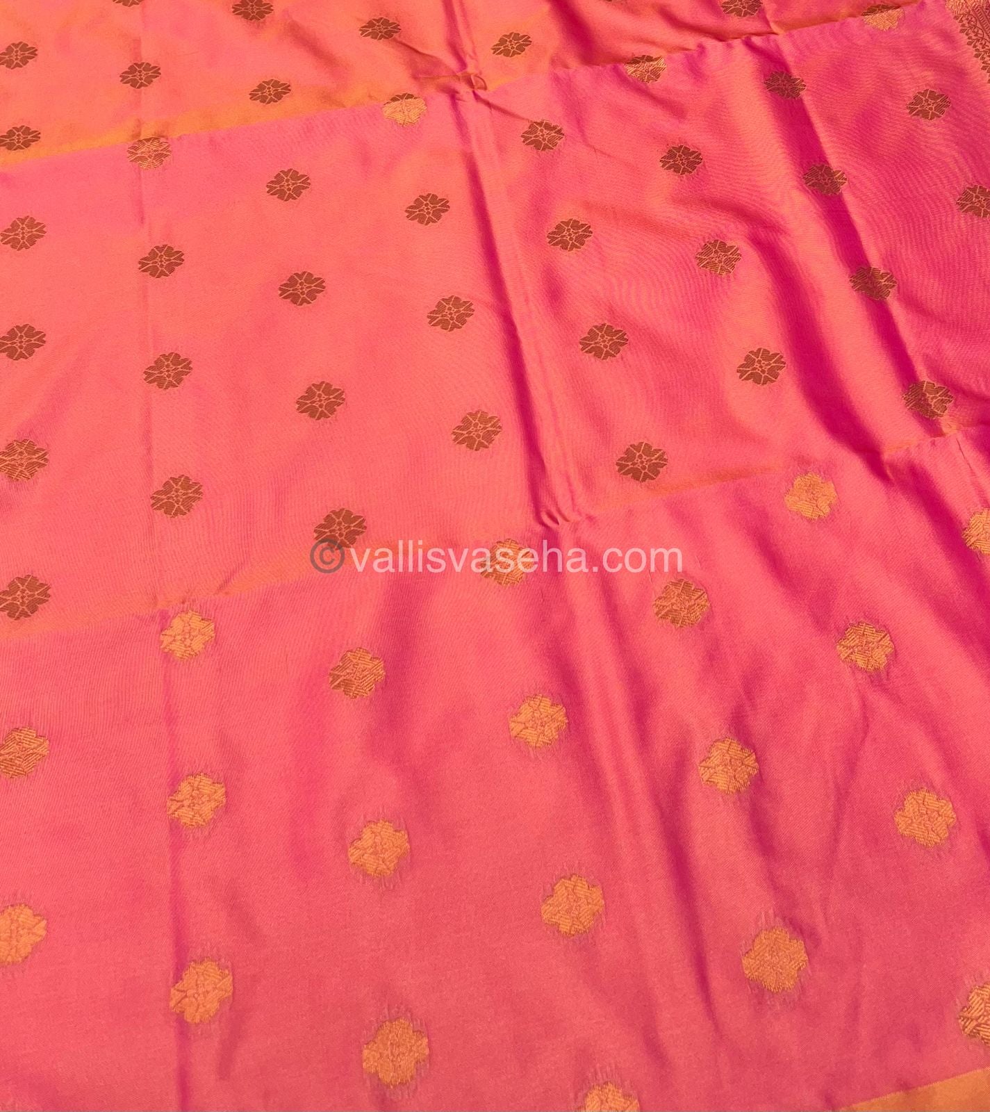 Semi Soft Silk - Border less - Peachish Pink Shade -VVSSS007