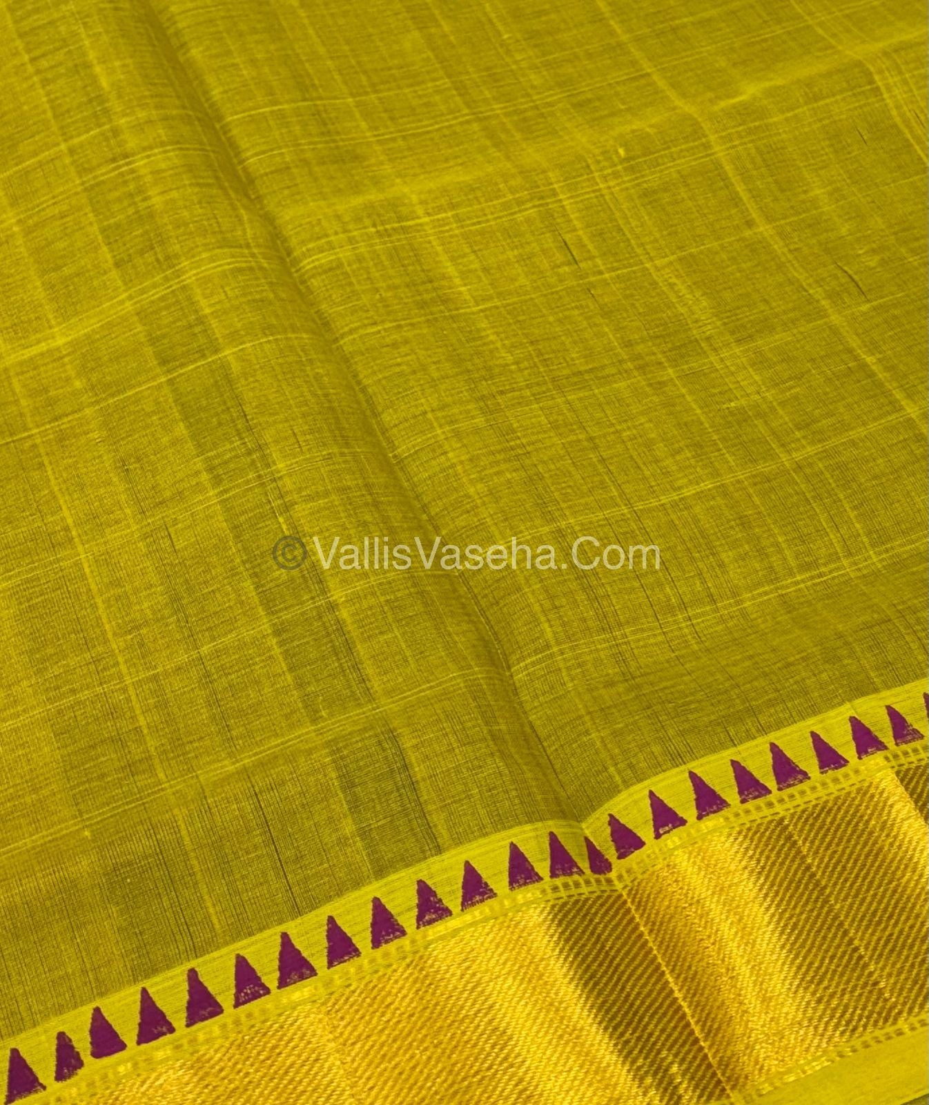 Pure Printed Silk Cotton Sarees - Purple with Yellow - VVPSC004