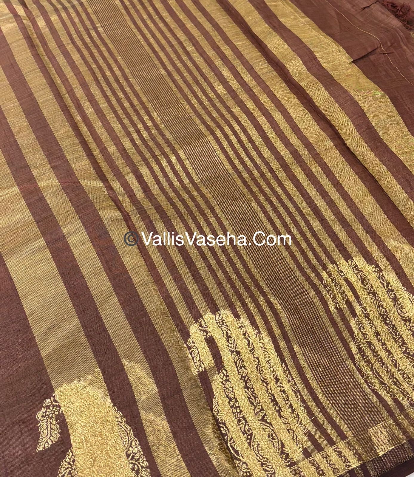 Semi Tussar Silk - Small Mango - Brown Shade - VVSTS002