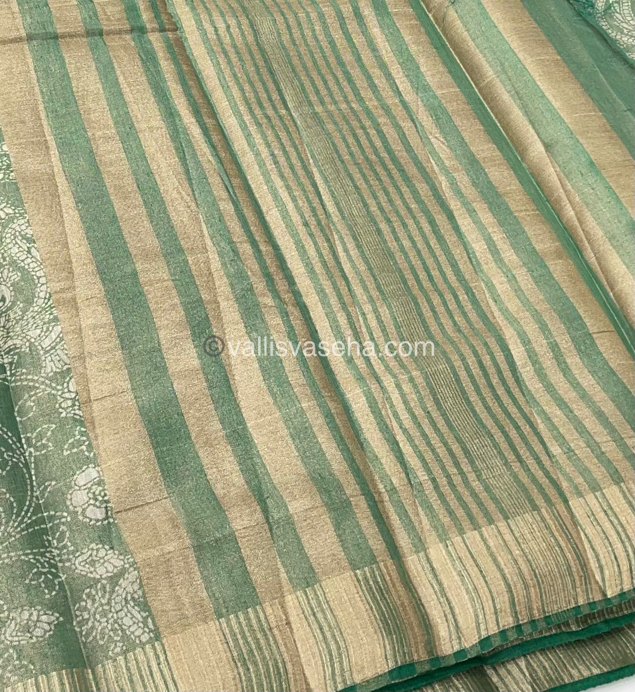 Semi Tussar Silk - Green Shade - VVSTS001