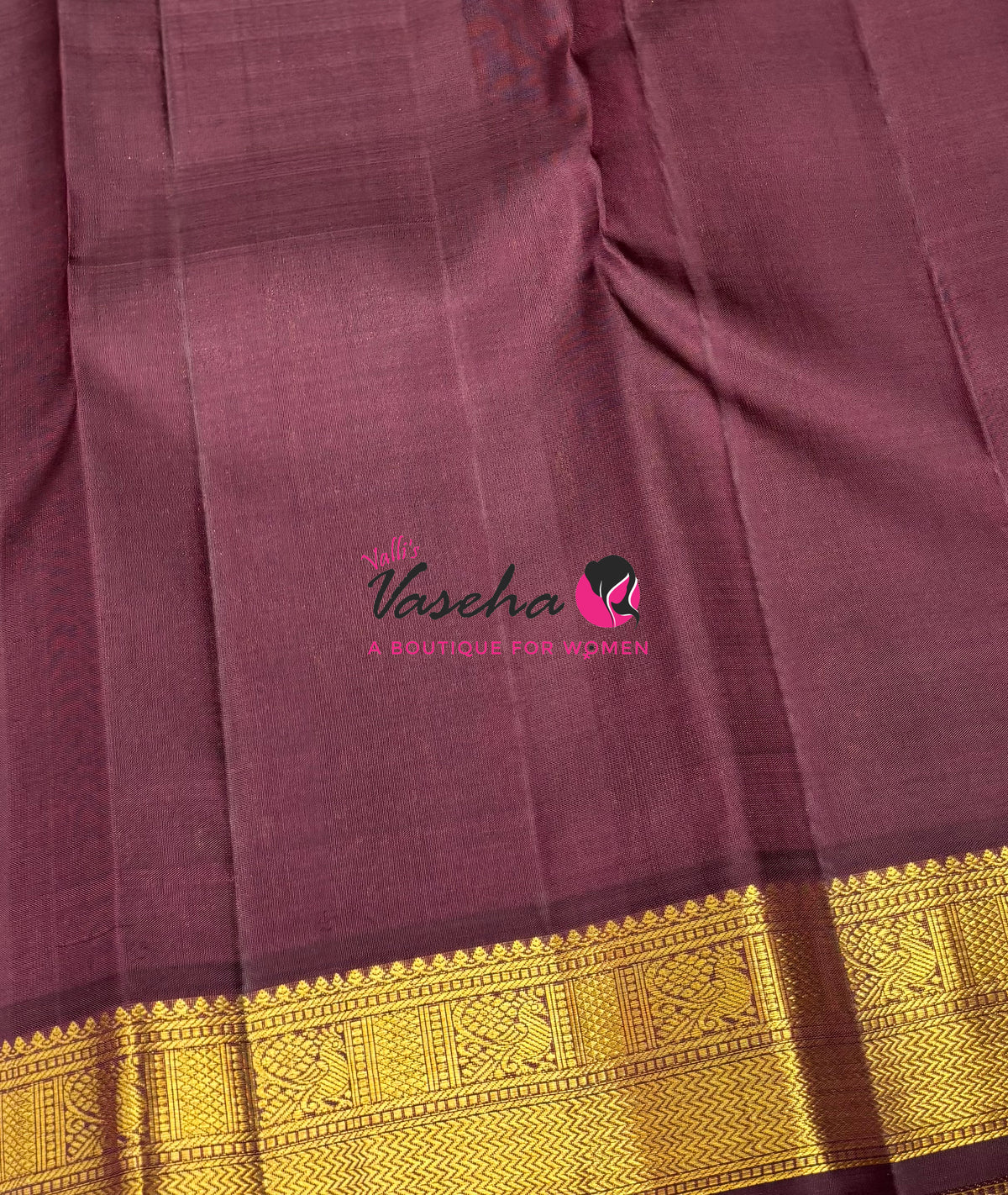 Pure Kanchipuram Silk Saree - Rust Orange & Wine Brown Combo - VVPS025