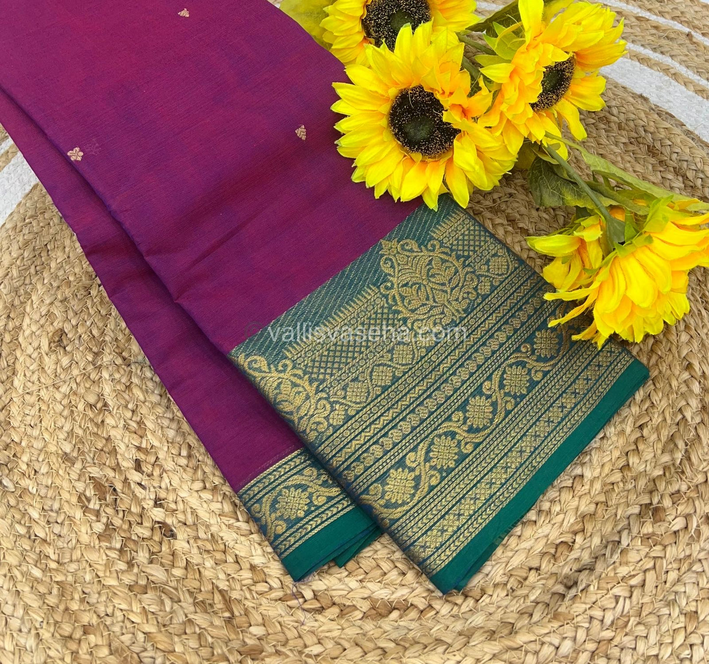Kanchi Cotton Saree - Butta Design VVKCS008