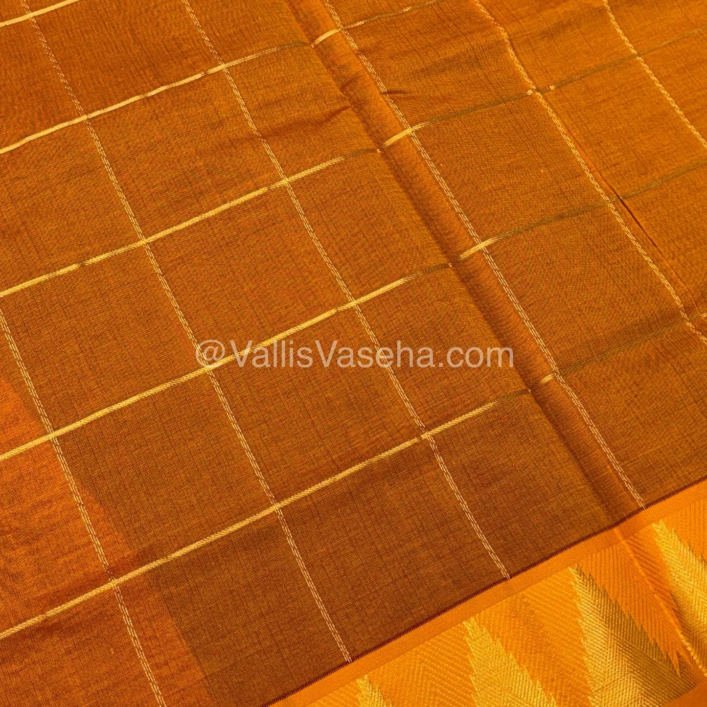 Semi Silk Cotton Saree - Dark Violet with mustard Shade - VVSSC002