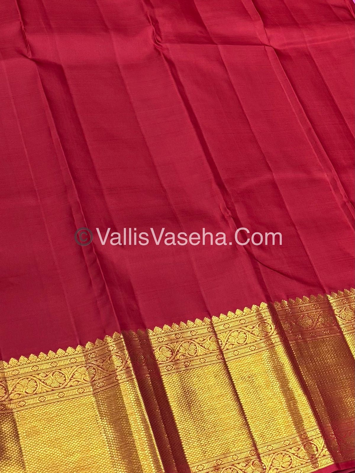 Pure Vintage Korvai Kanchipuram Silk Saree - Shade of Pink & Shade of Red Combo - VVPS025
