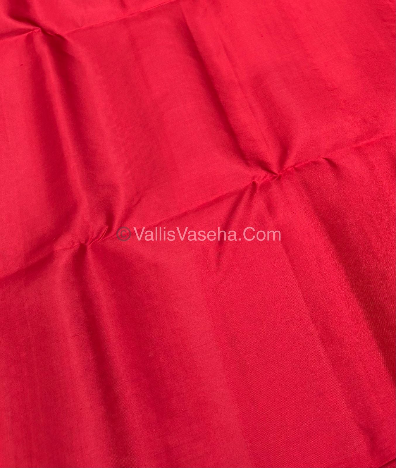 Pure Soft Silk Saree - Border Less - Red Shade - Multi Color Zari Weaving - VVPSS055
