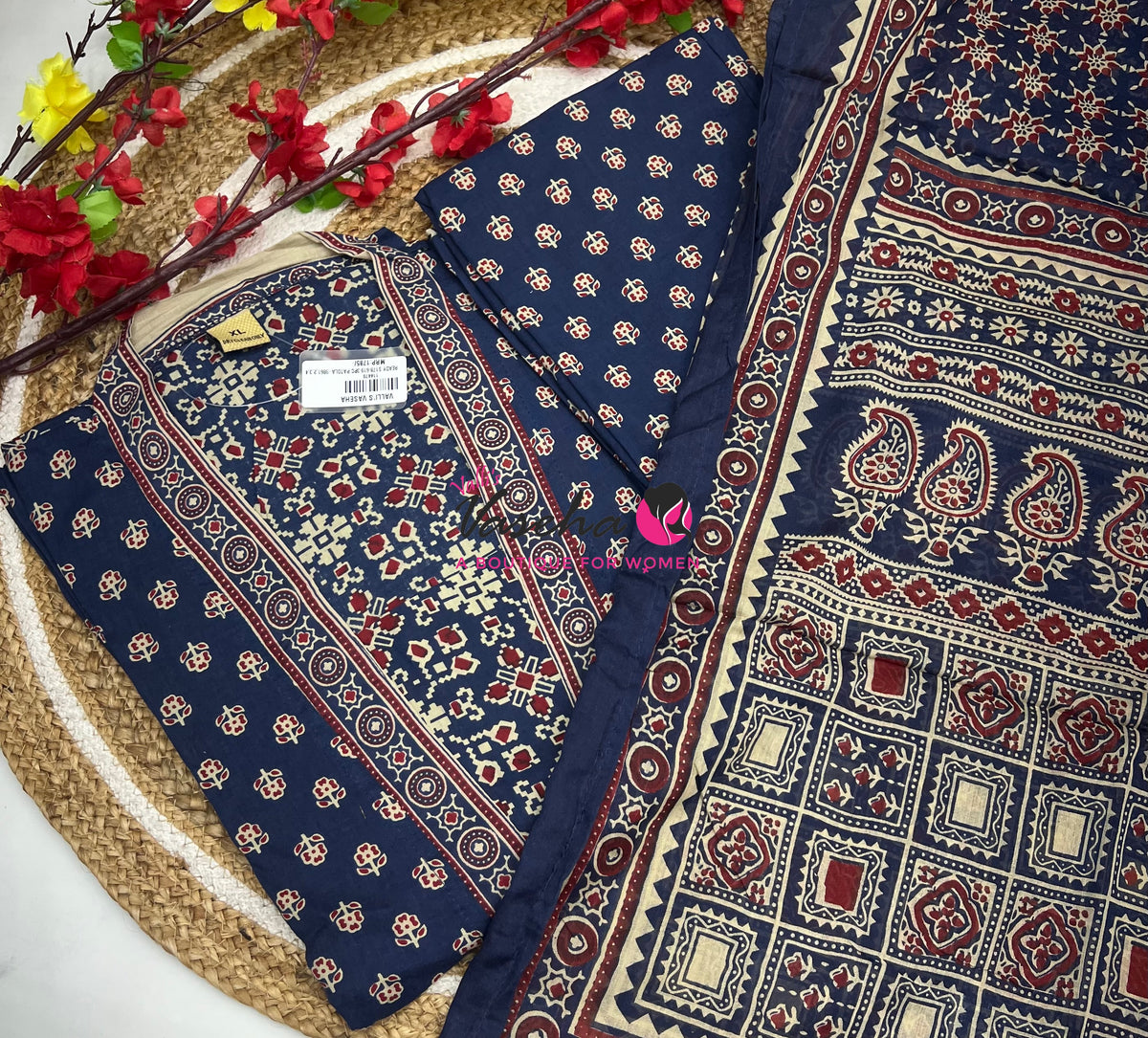 Ready Made | Anarkali Set |Salwar, Kameez & Duppatta(3pc)|Cotton |VVRMS029