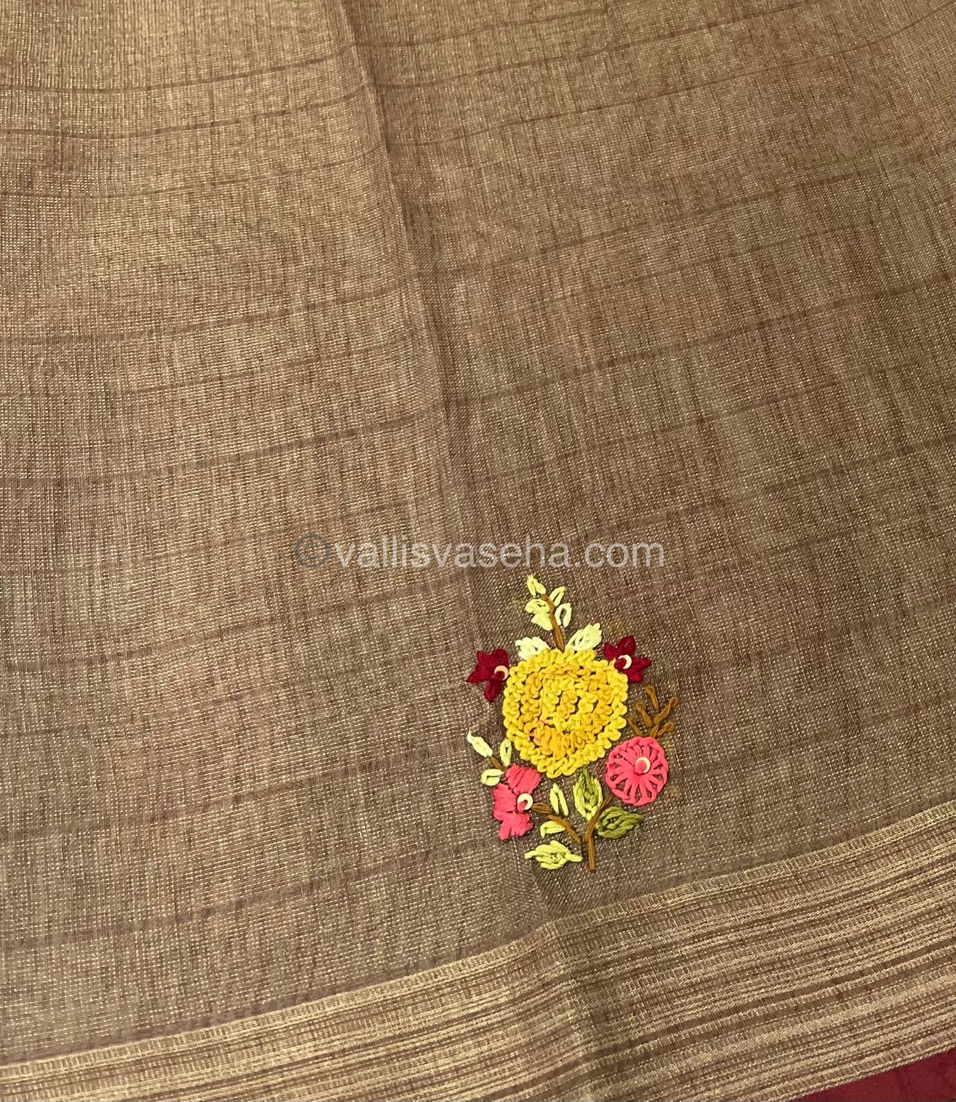 French Knot - Tissue Saree - Grey Shade - VVLFN002