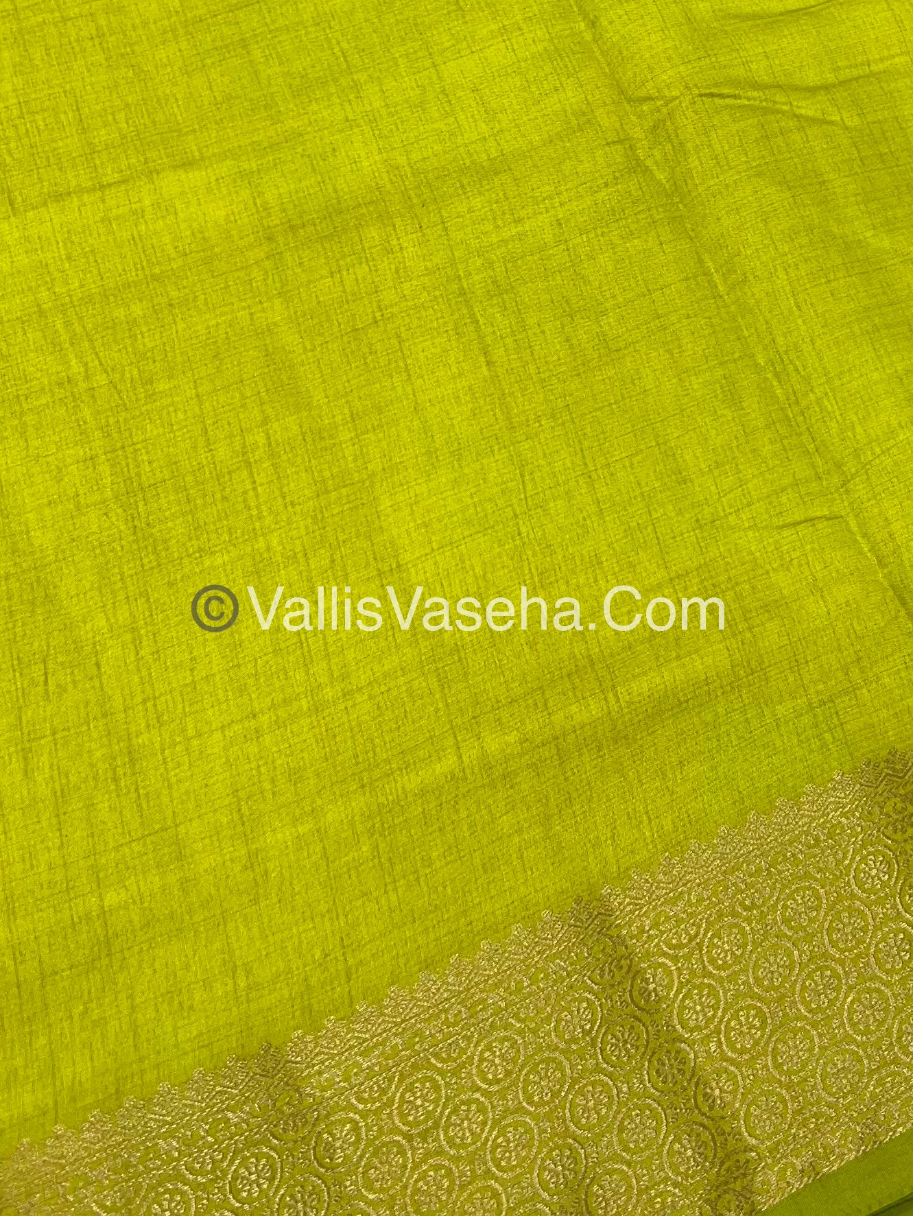 Semi Tussar Silk - Grand Pallu - Green shade - VVSTS025